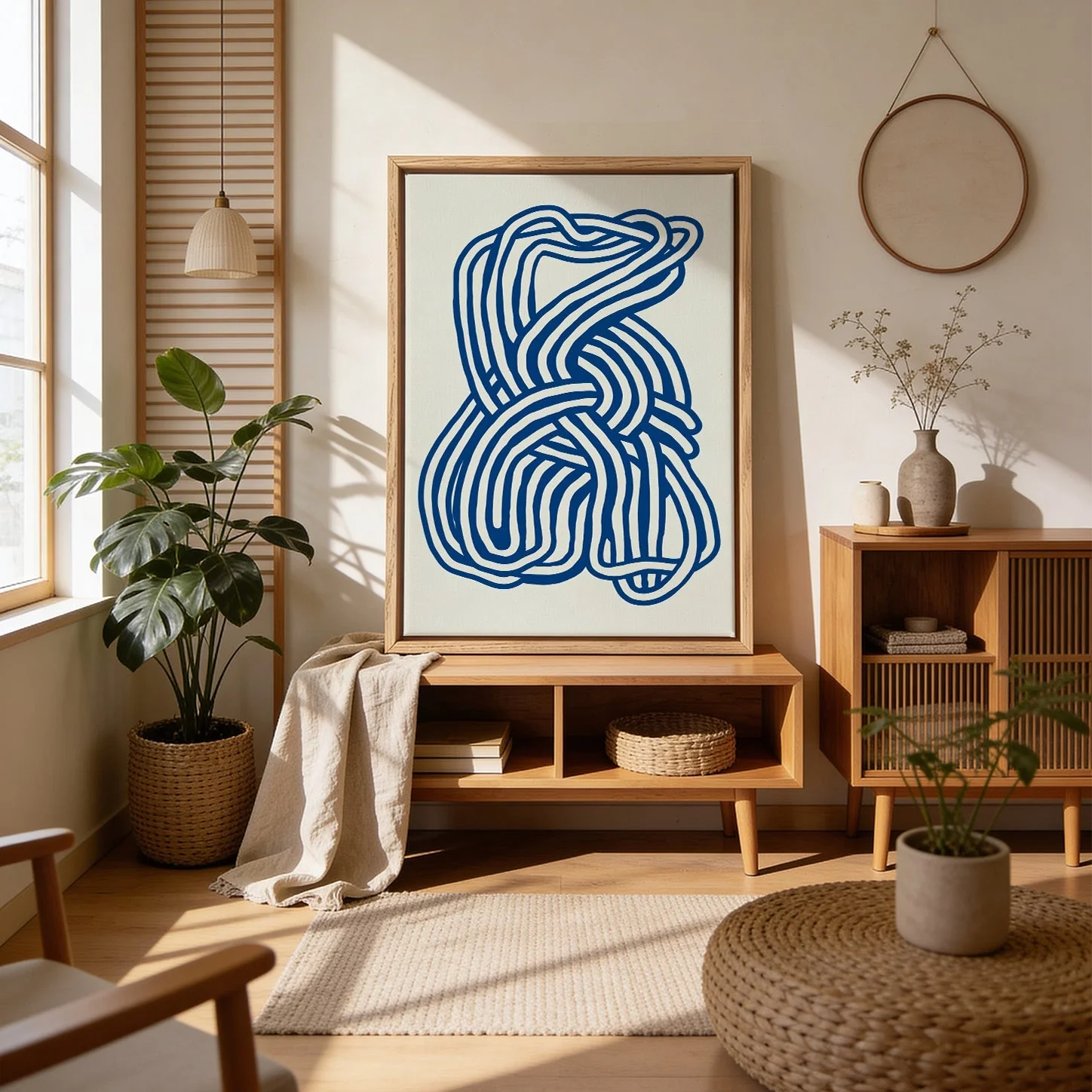 Line art organic shape in blue 02 by Little Dean - Image 4