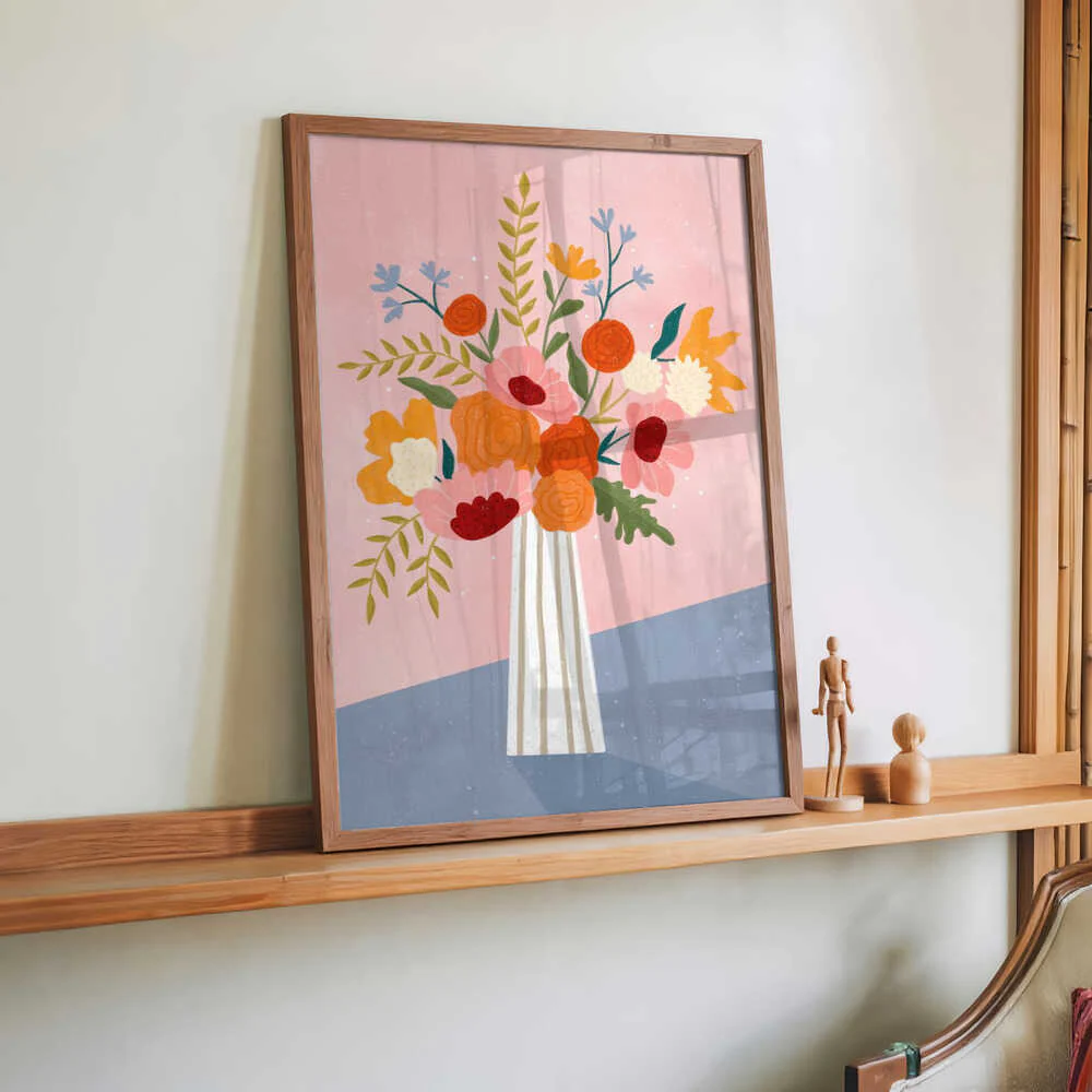 Line Vase with Flowers by Bea Müller - Image 2