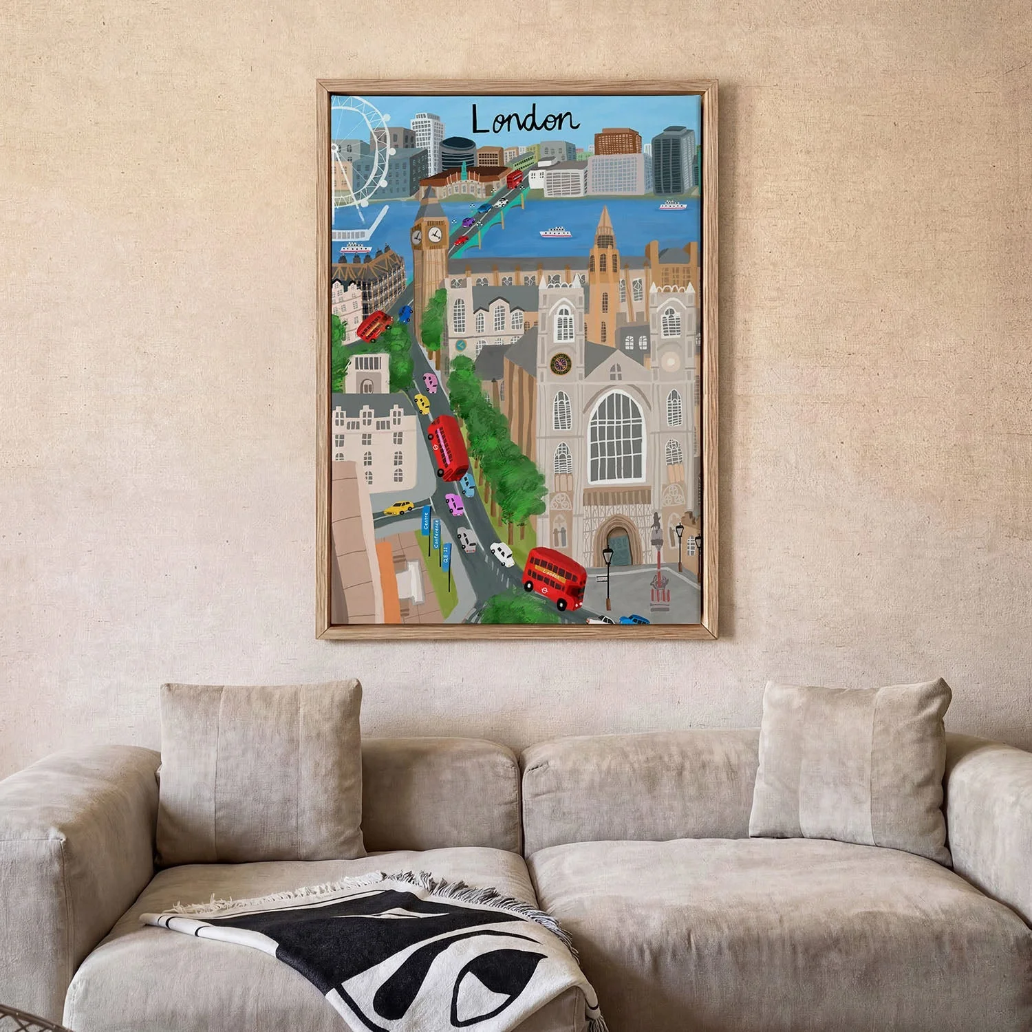 London City with View of the Thames River and Big Ben by Artist Carla Daly - Image 2