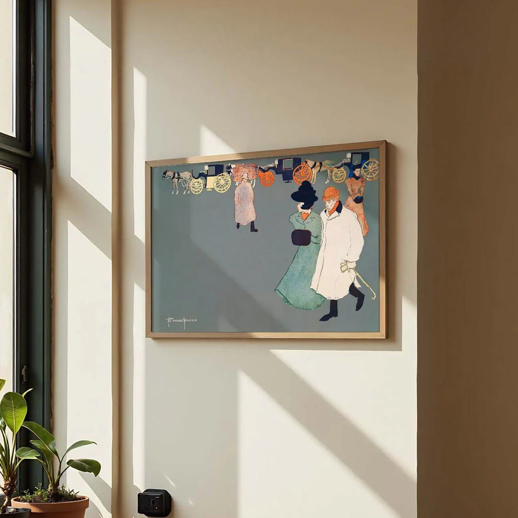 Man and Woman on Street by Edward Penfield - Image 3