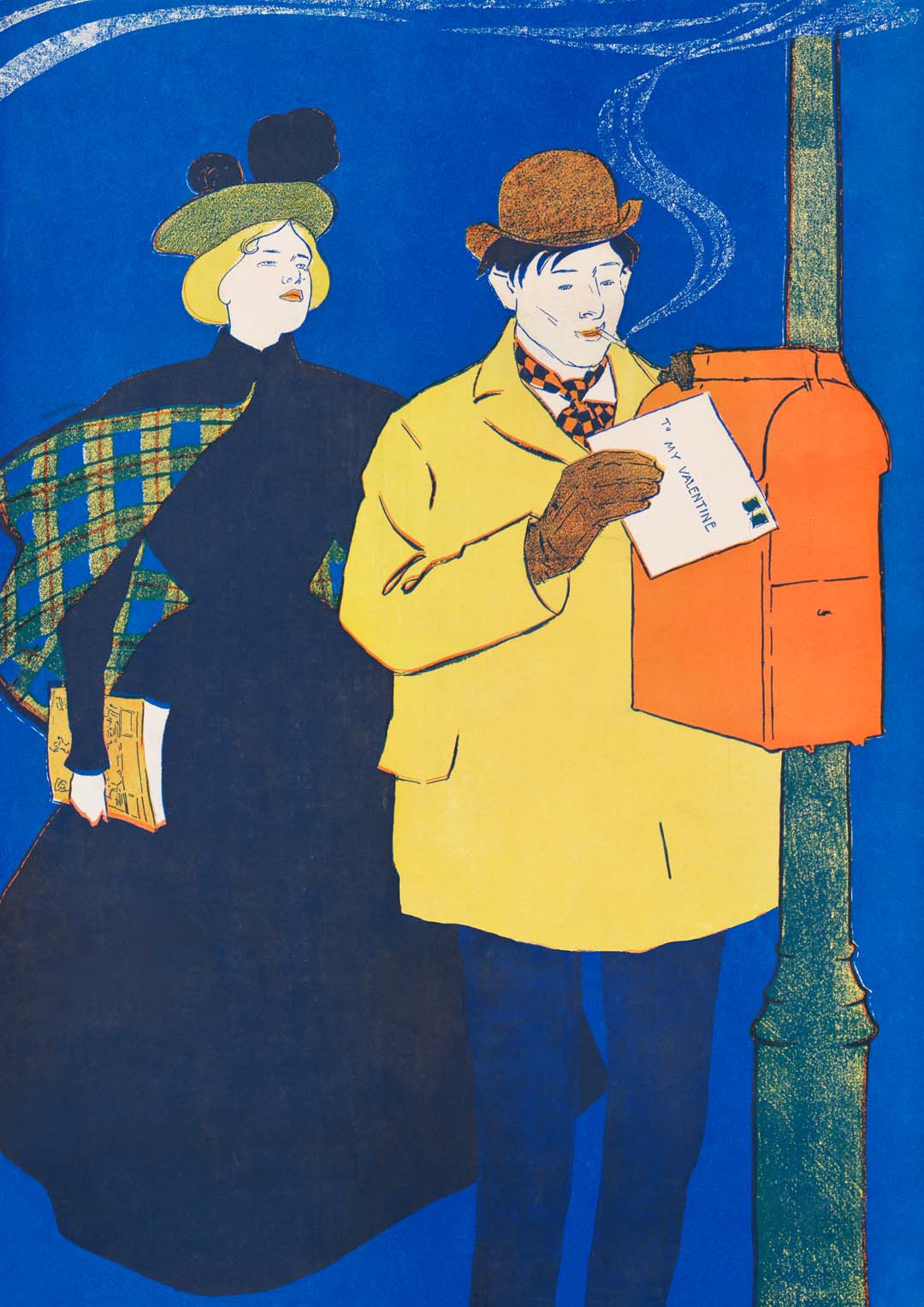 Man and Woman Sending Letter by Edward Penfield - Image 8