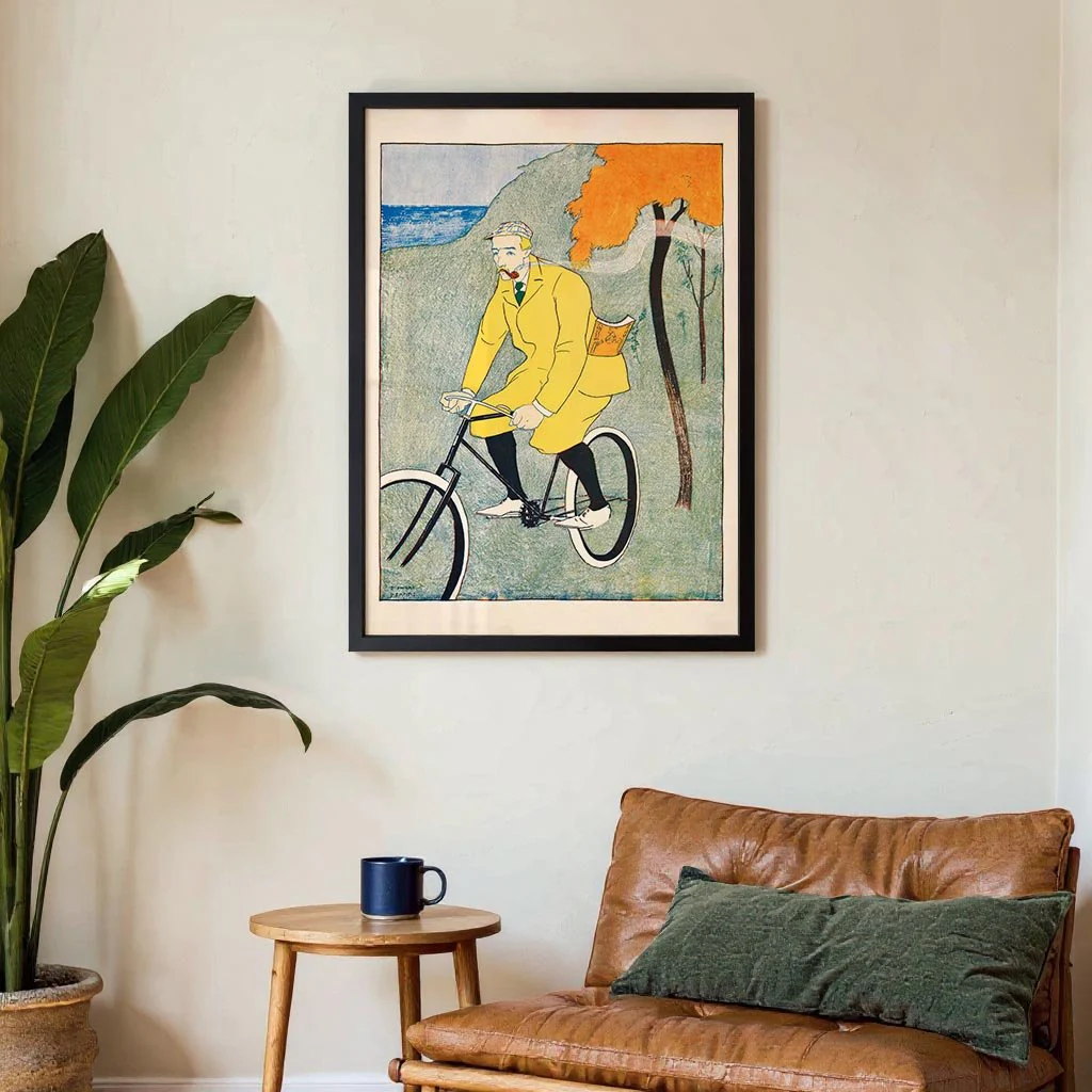 Man Riding Bicycle by Edward Penfield - Image 3