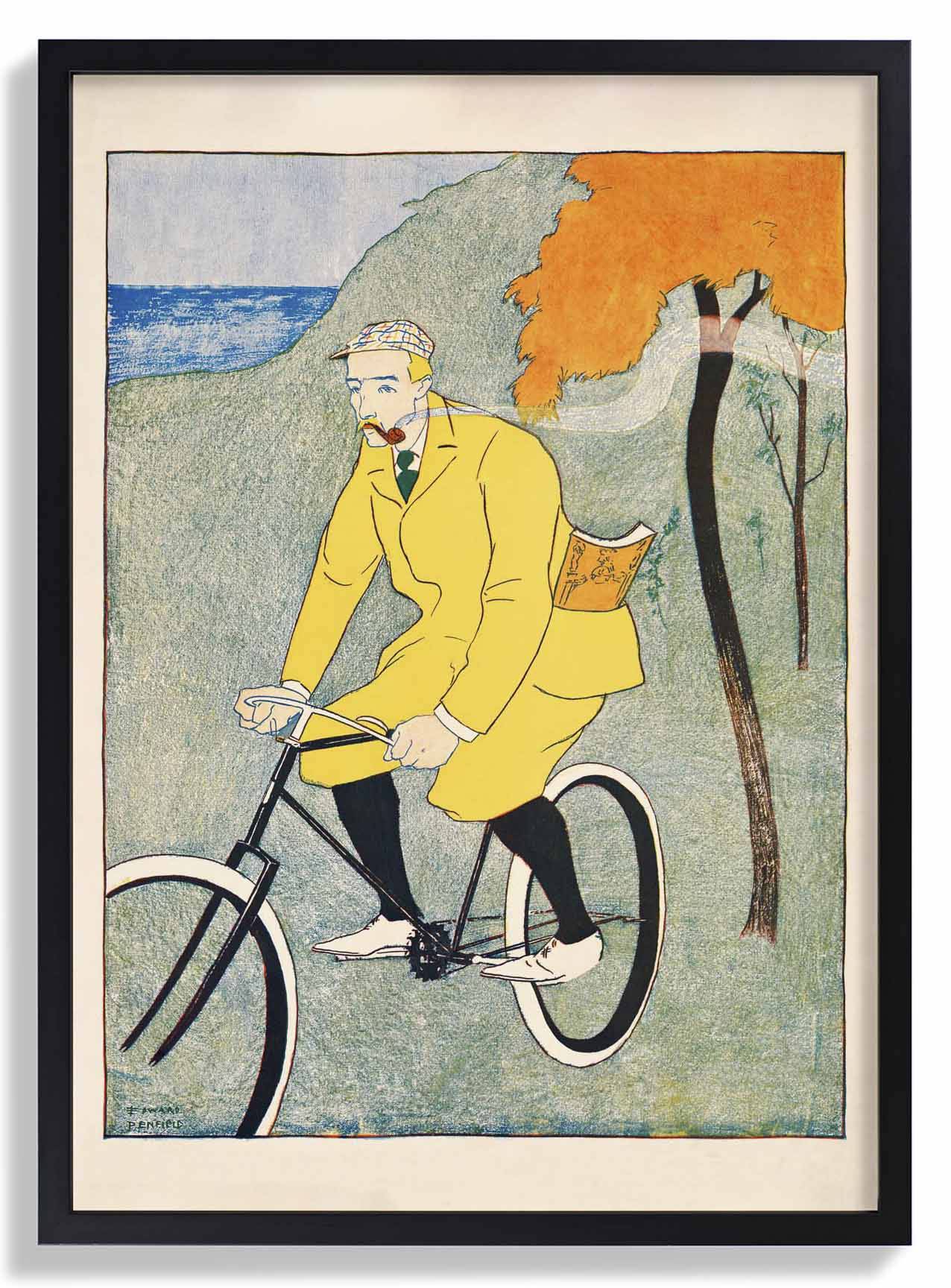 Man Riding Bicycle by Edward Penfield - Image 6
