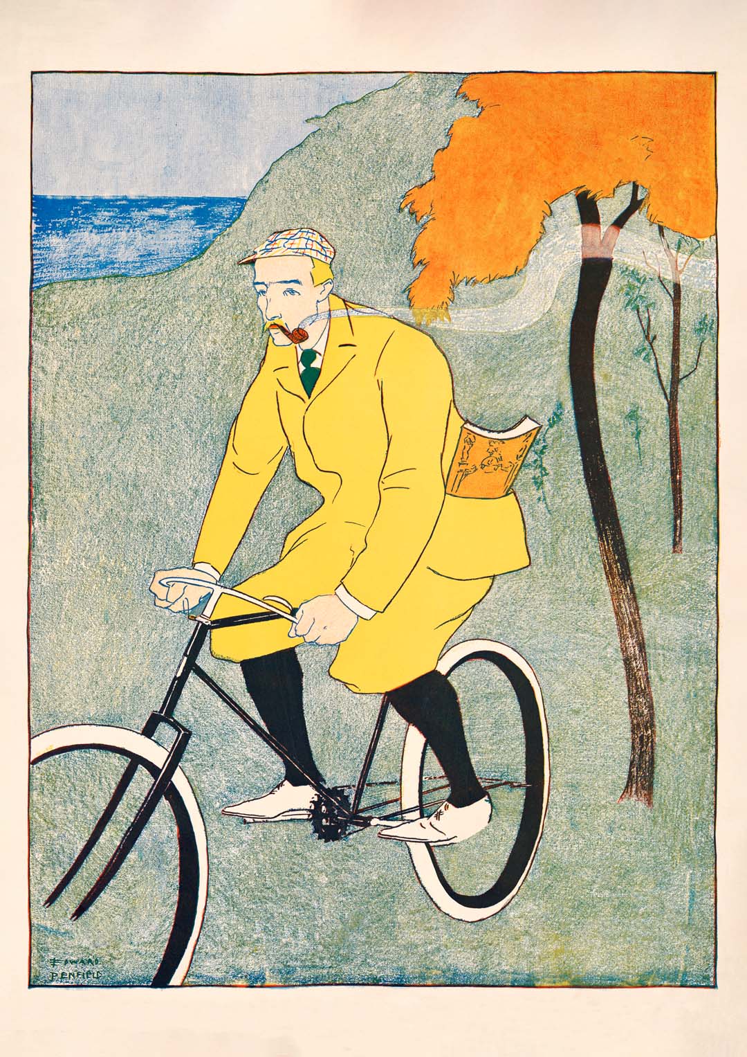 Man Riding Bicycle by Edward Penfield - Image 8