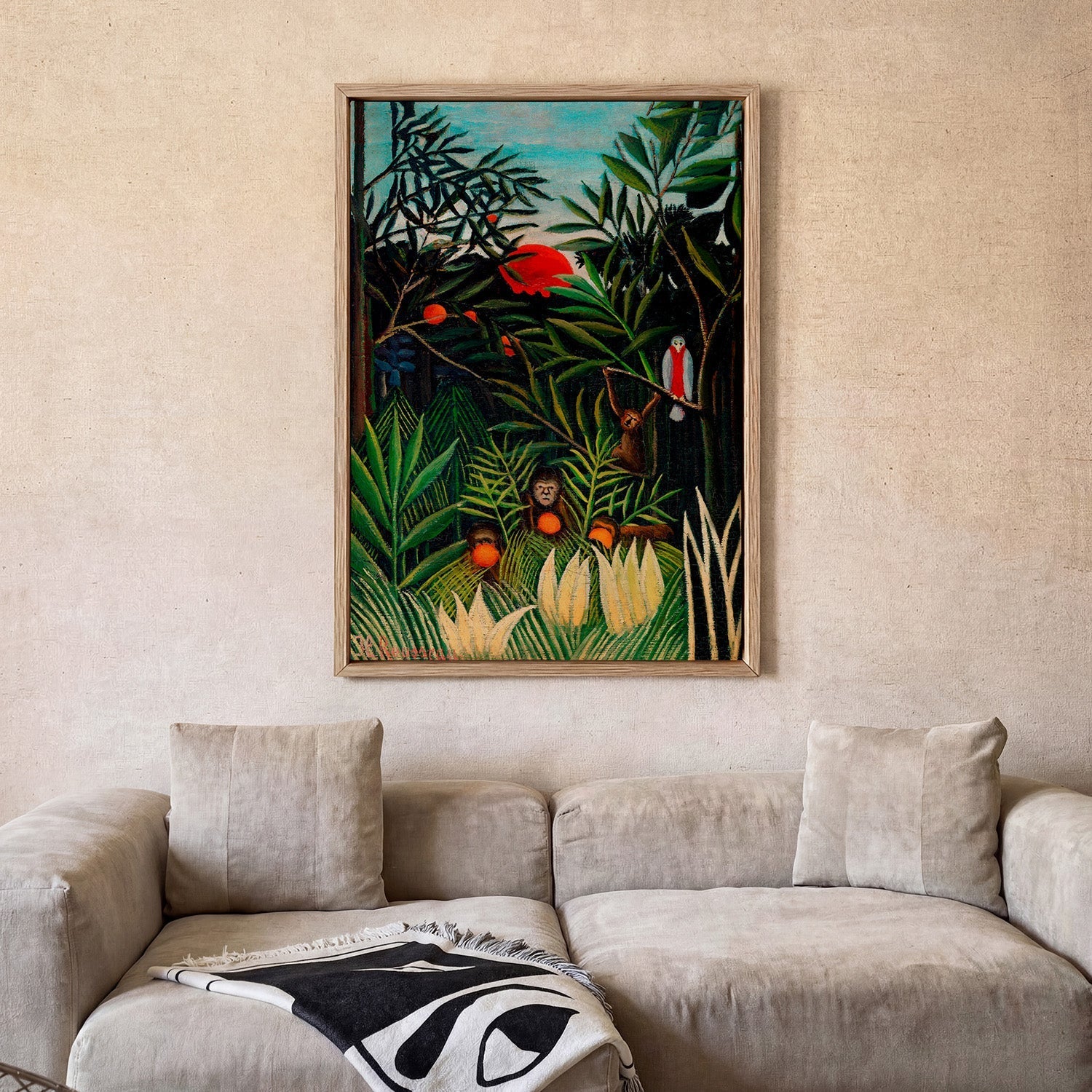 Monkeys and Parrot by Rousseau Art Print - Image 2