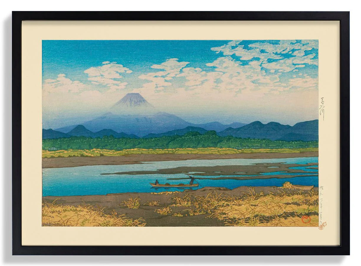 Mt Fuji Seen from the River Banyu Art Print by Hasui - Image 6