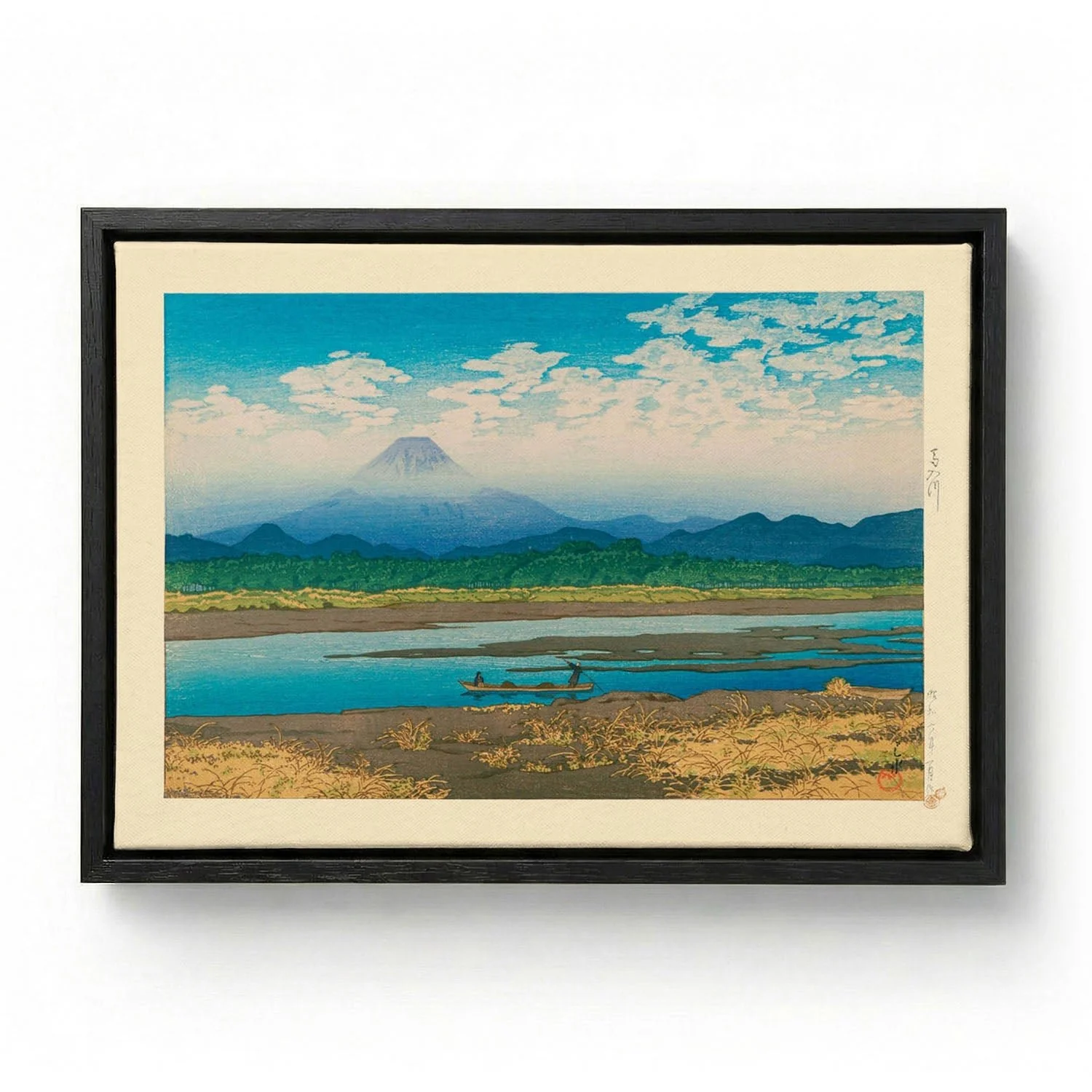 Mt Fuji Seen from the River Banyu Art Print by Hasui - Image 5