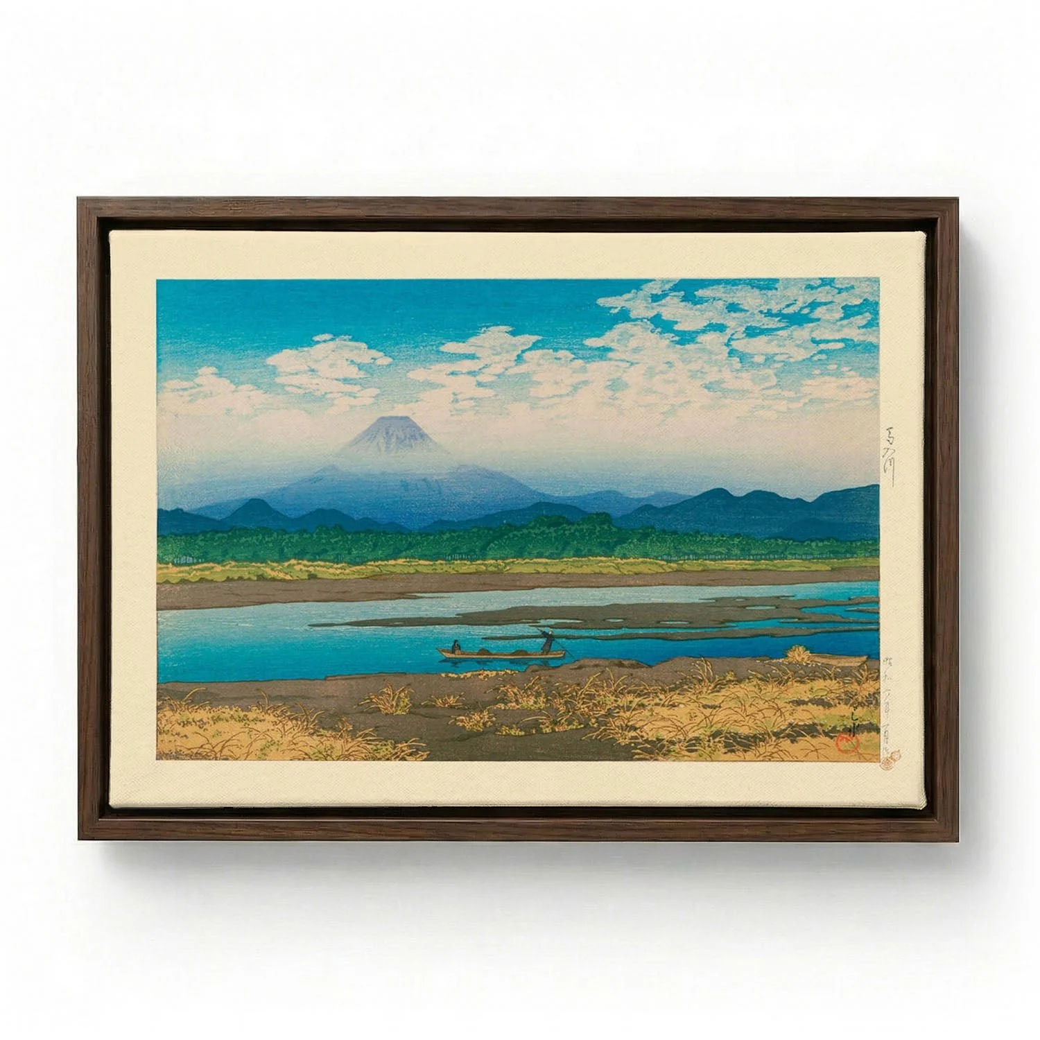 Mt Fuji Seen from the River Banyu Art Print by Hasui - Image 6