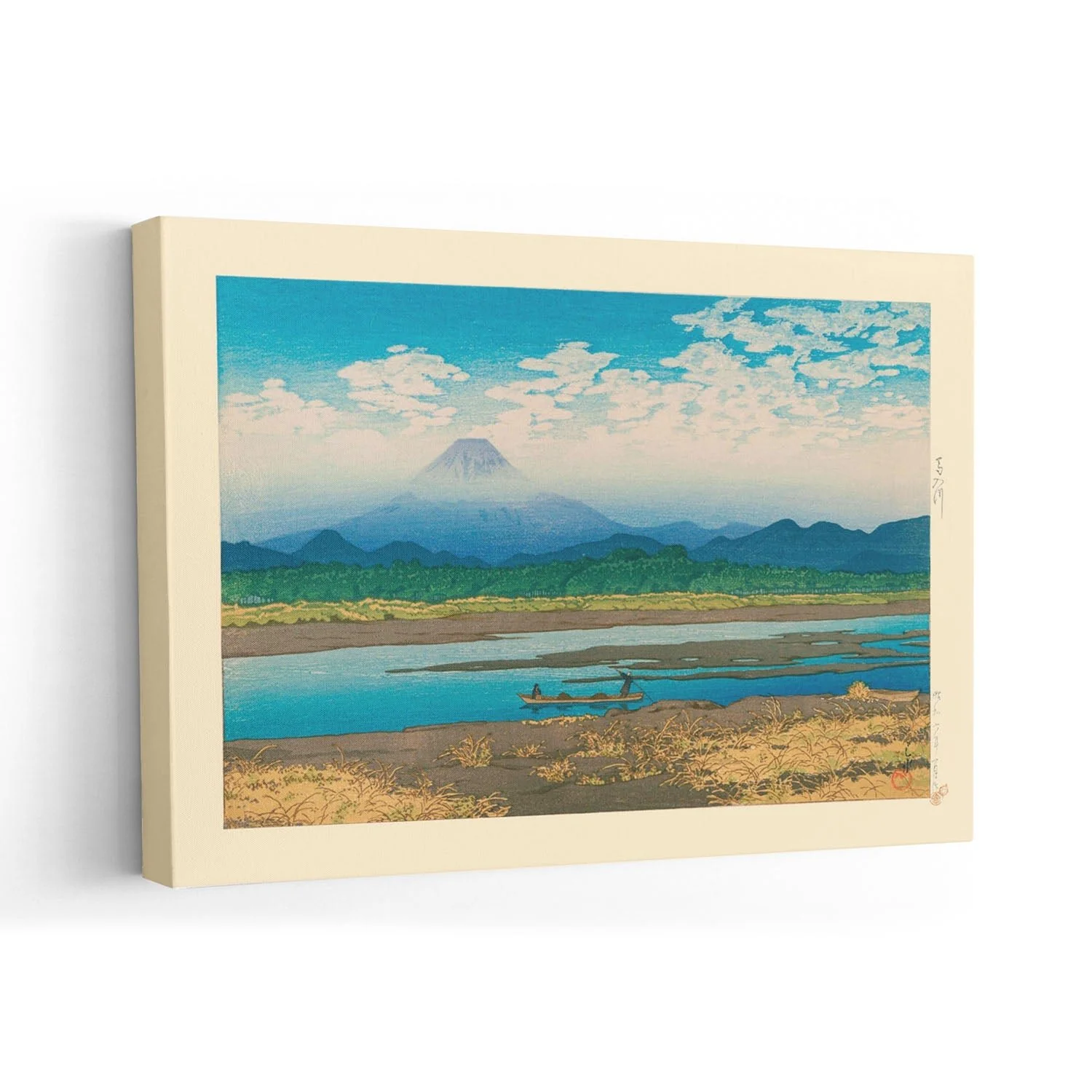 Mt Fuji Seen from the River Banyu Art Print by Hasui - Image 7