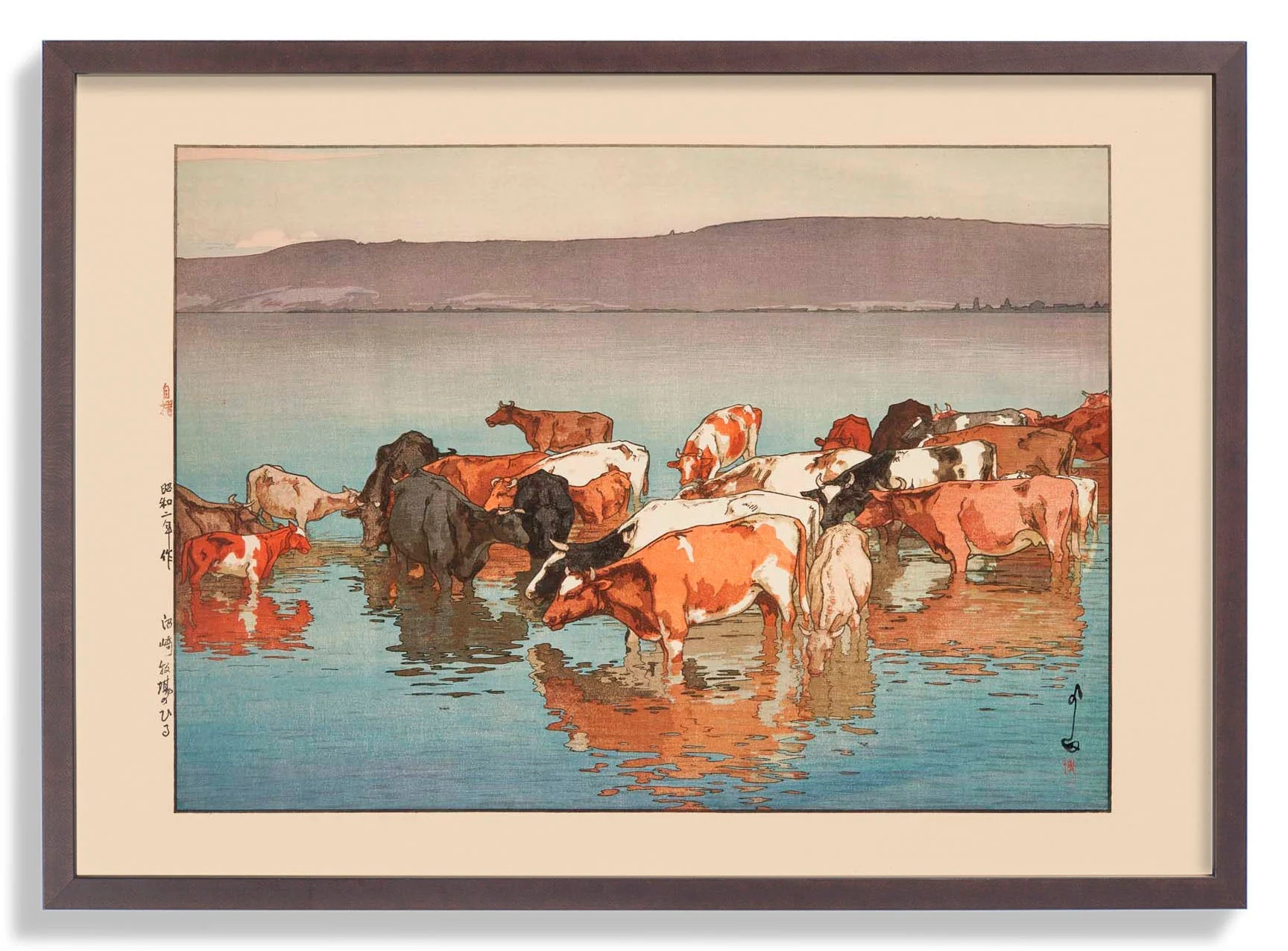 Numazaki bokujo no hiru Midday rest Numazaki by Hiroshi Yoshida - Image 6