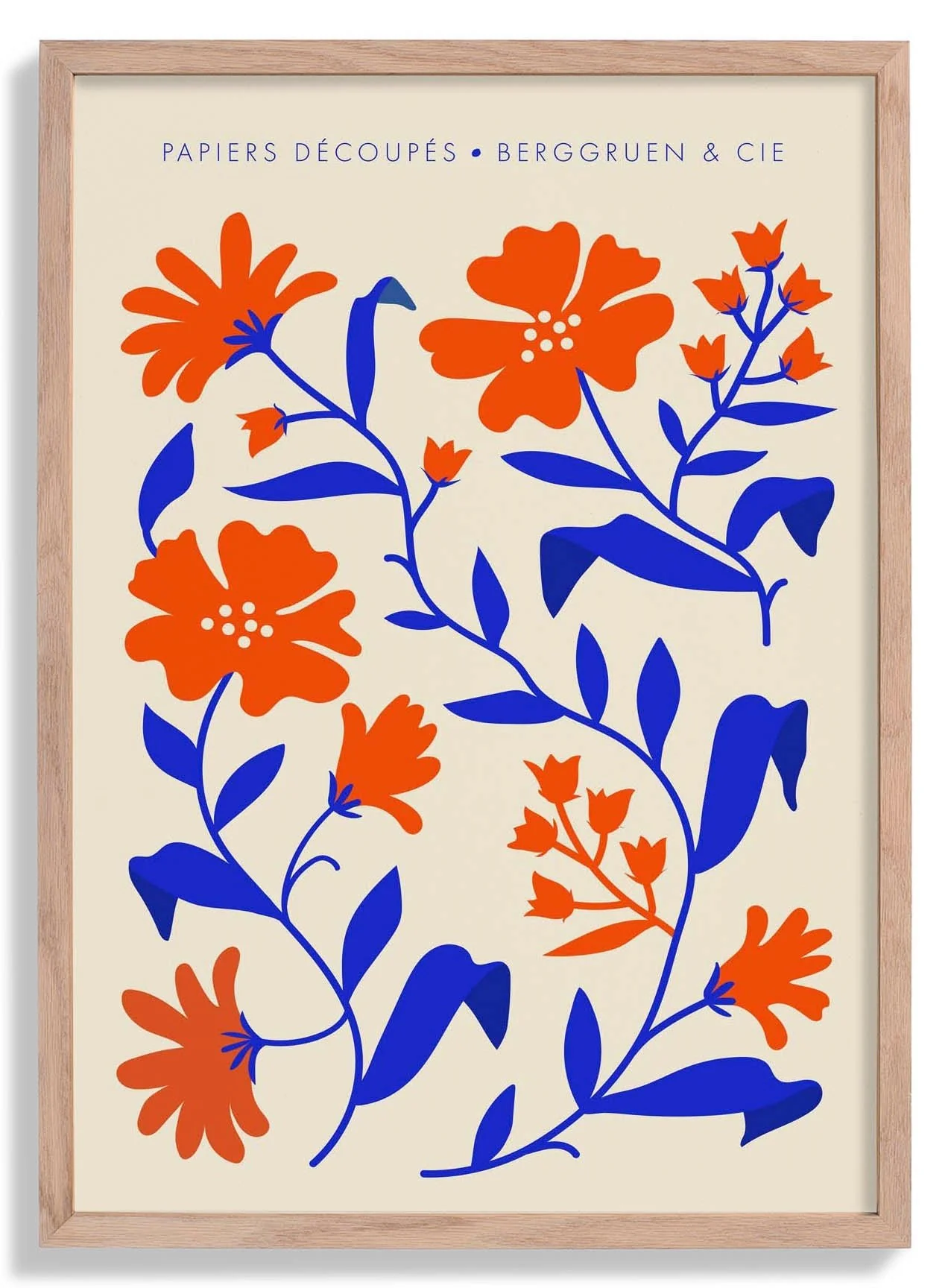 Orange Blue Fleurs Papiers Découpés Art Exhibition