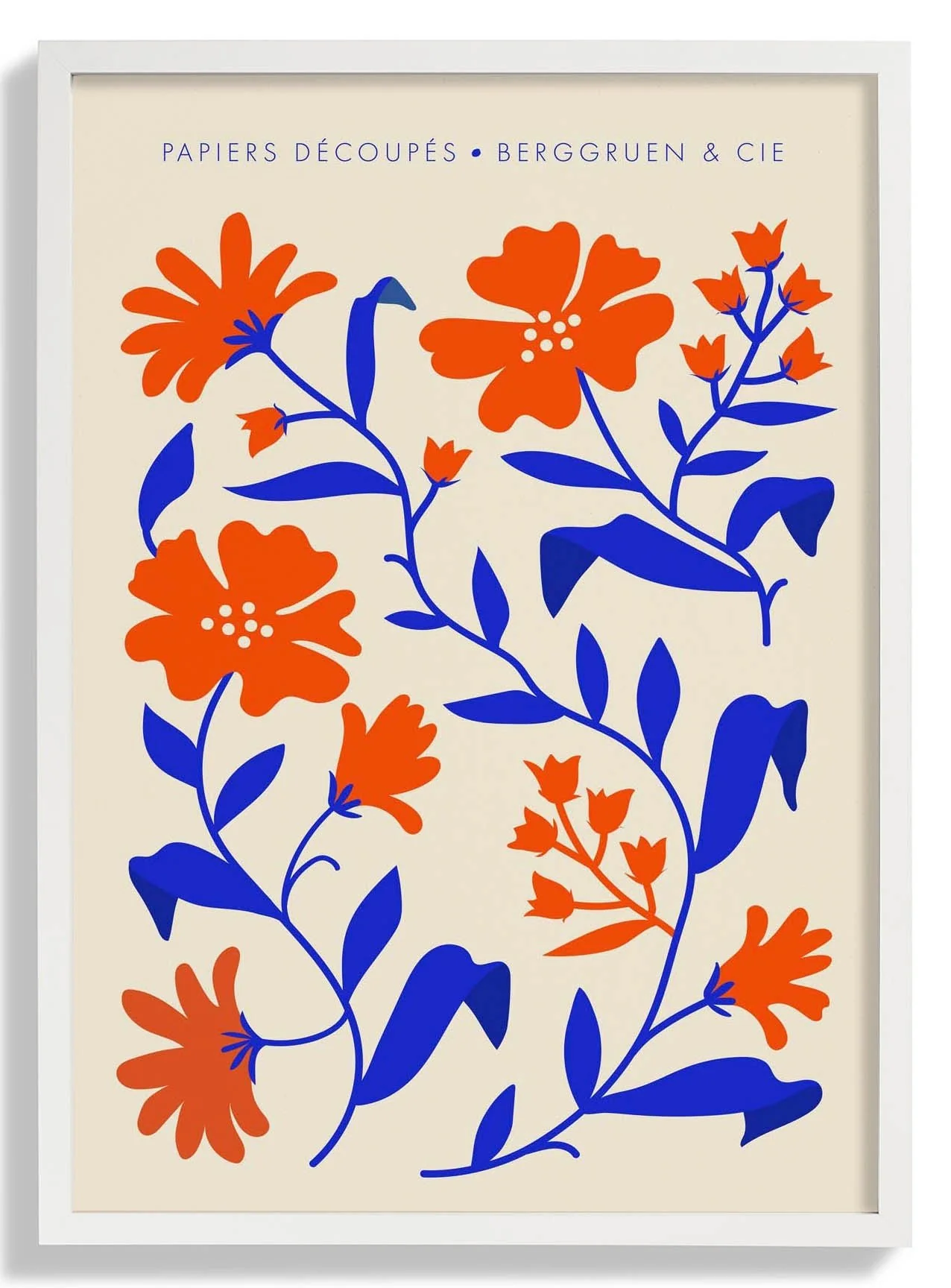 Orange Blue Fleurs Papiers Découpés Art Exhibition - Image 5