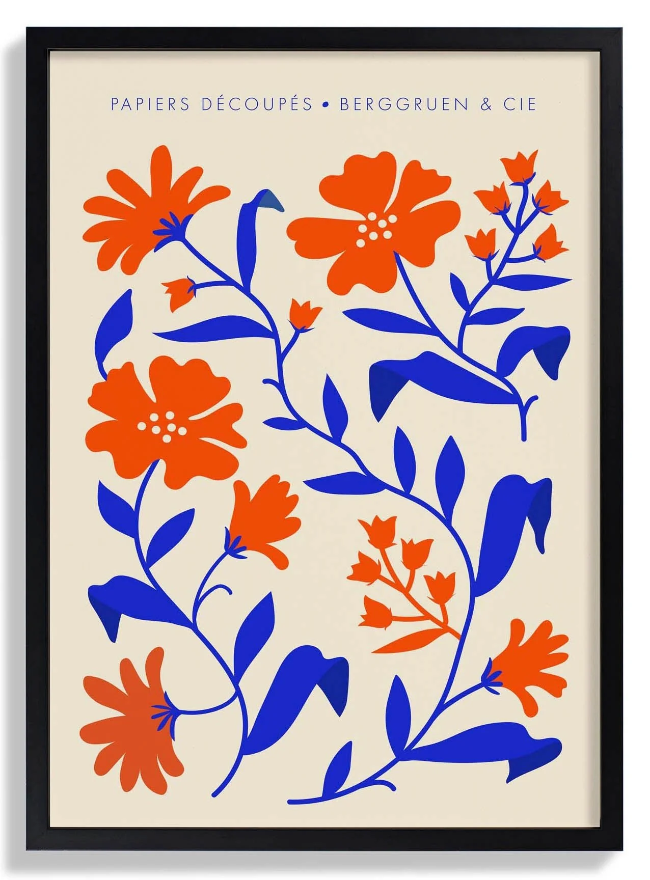 Orange Blue Fleurs Papiers Découpés Art Exhibition - Image 6