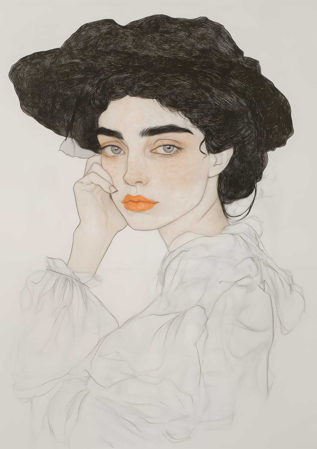 Pensive Lady In Hat by Annika Persson - Image 7