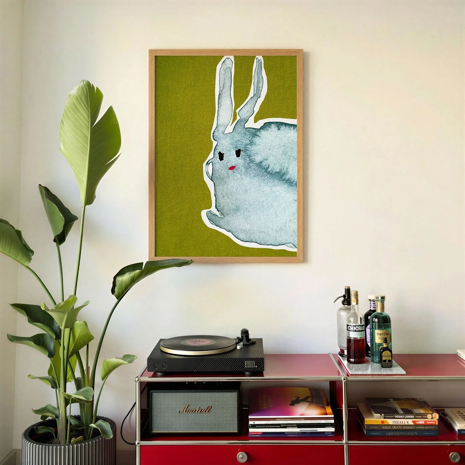 Rabbit Green Canvas1 by Christina - Image 2