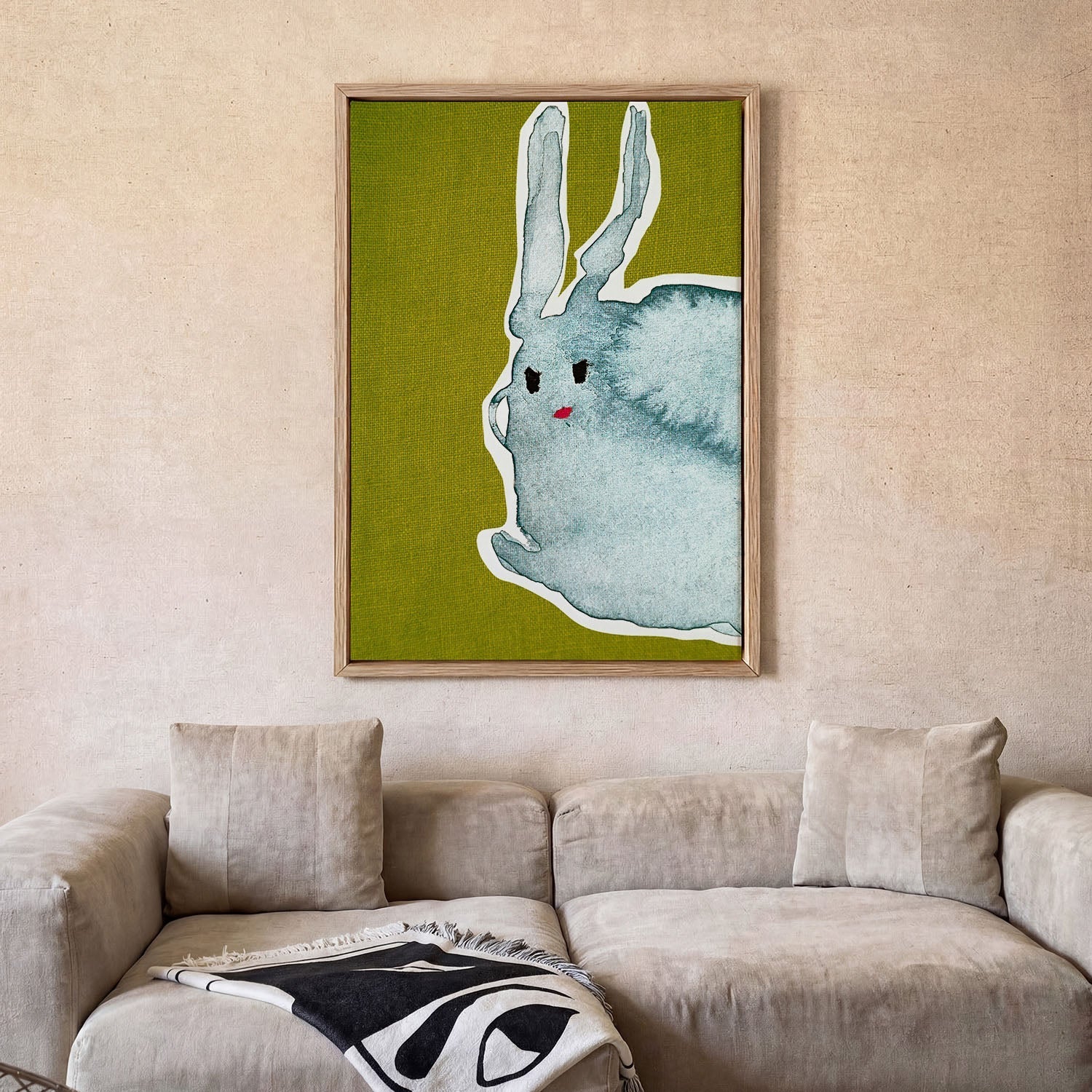 Rabbit Green Canvas1 by Christina - Image 2