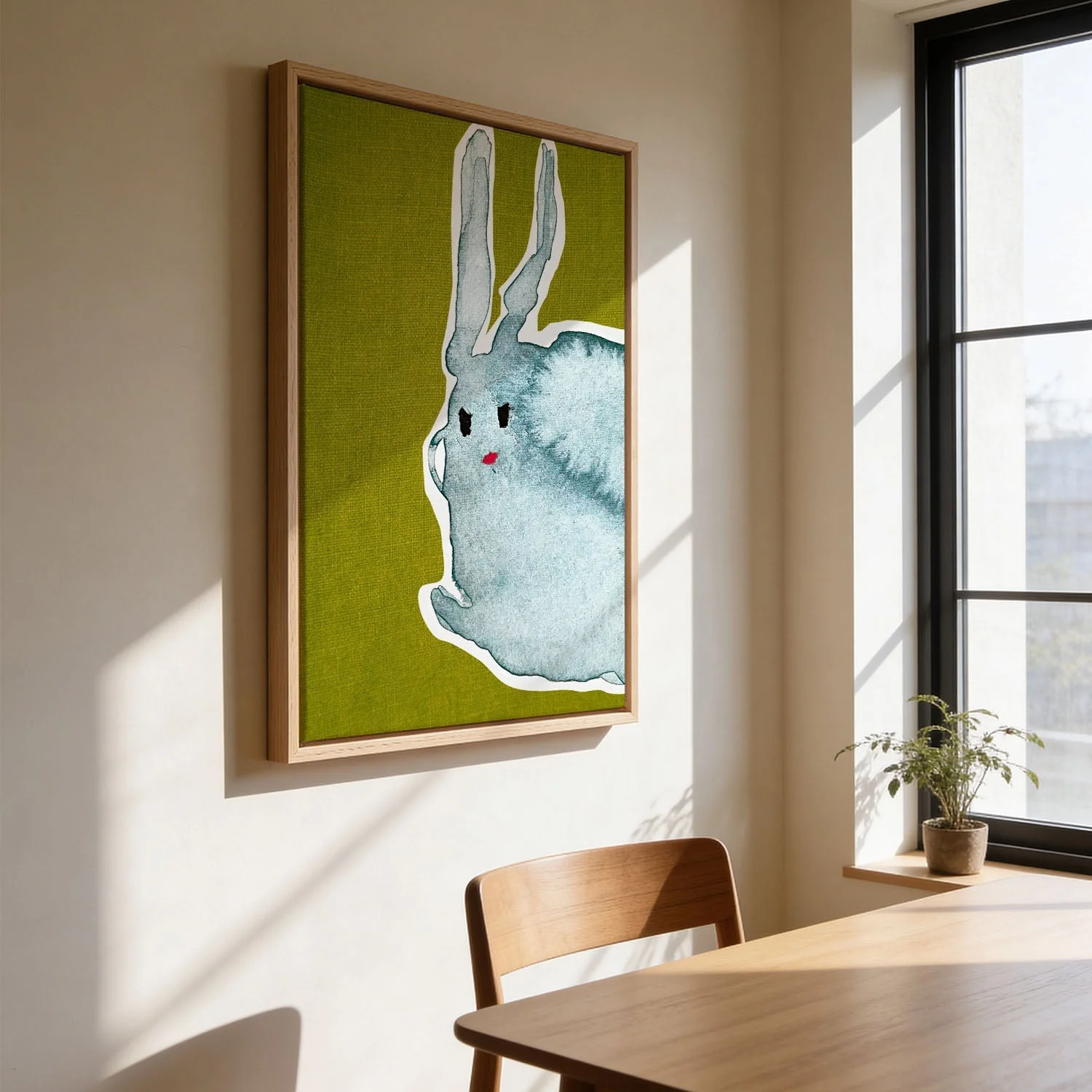 Rabbit Green Canvas1 by Christina - Image 3
