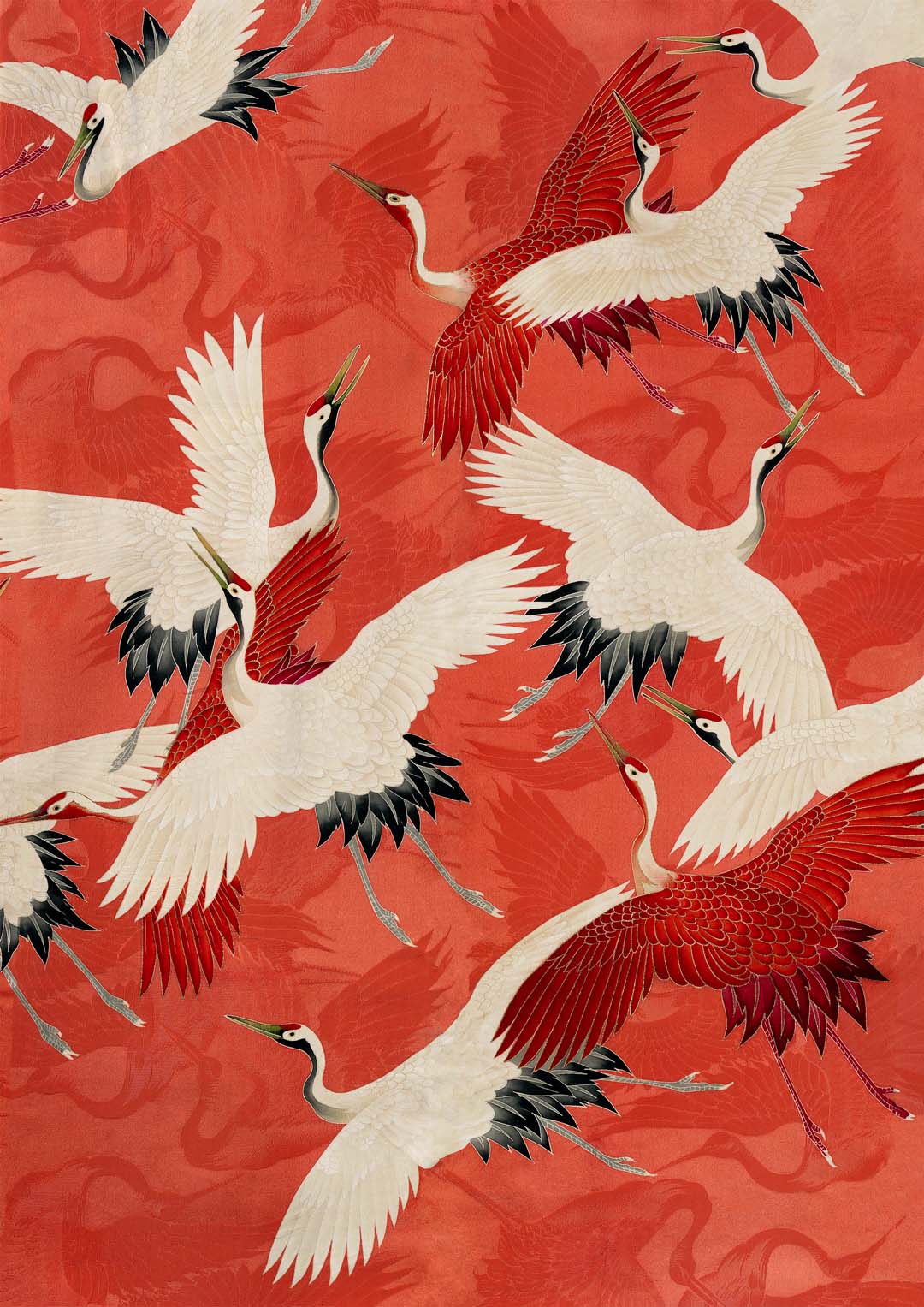 Red Cranes Kimono - Image 6
