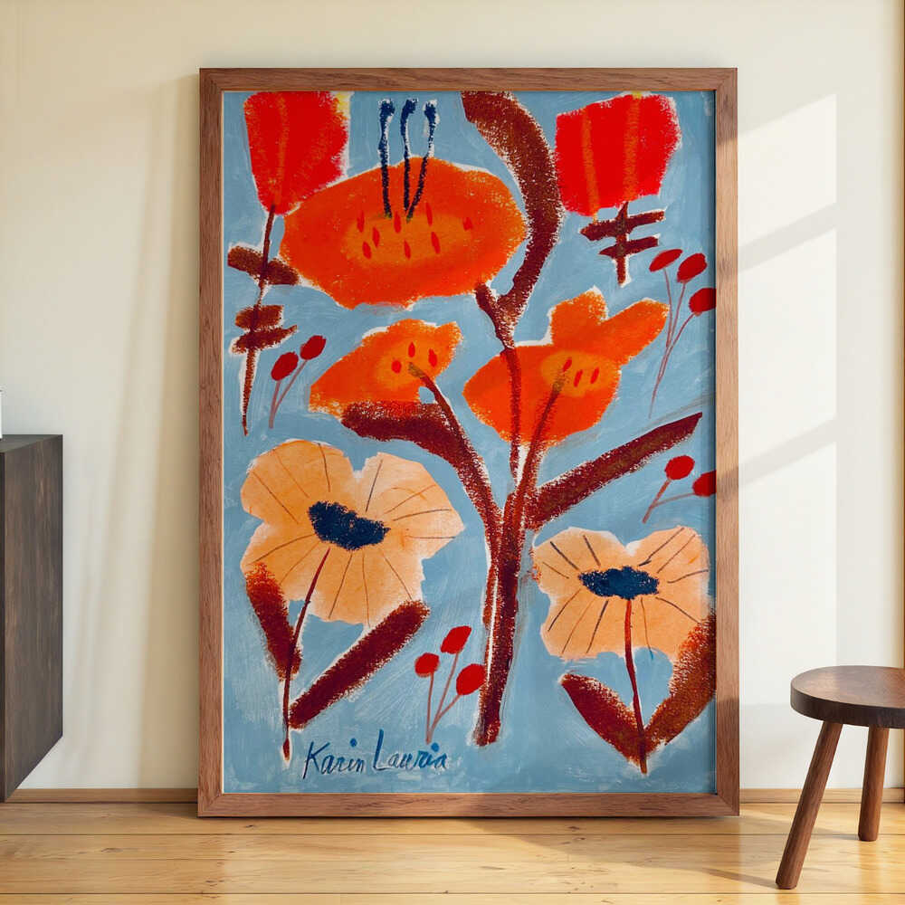 Red, Orange, and Peach Floral by Karin Lauria - Image 3