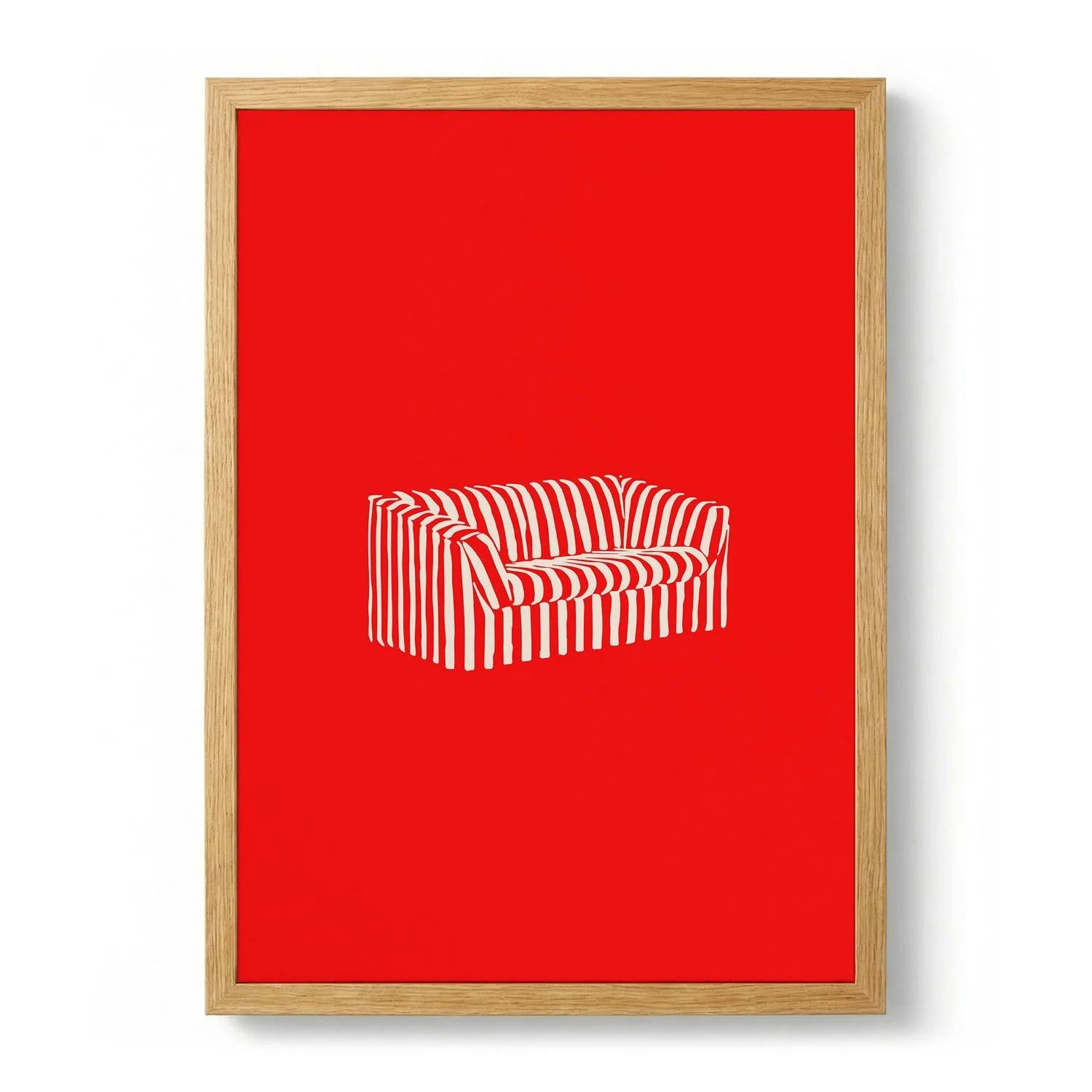 Red Striped Sofa by Greywork.Studio