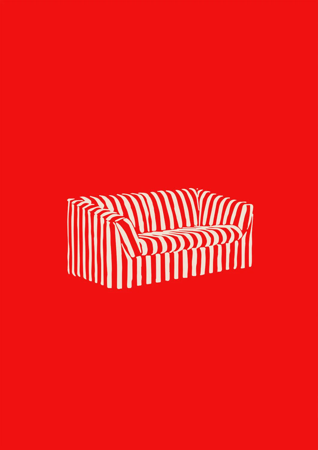 Red Striped Sofa by Greywork.Studio - Image 7