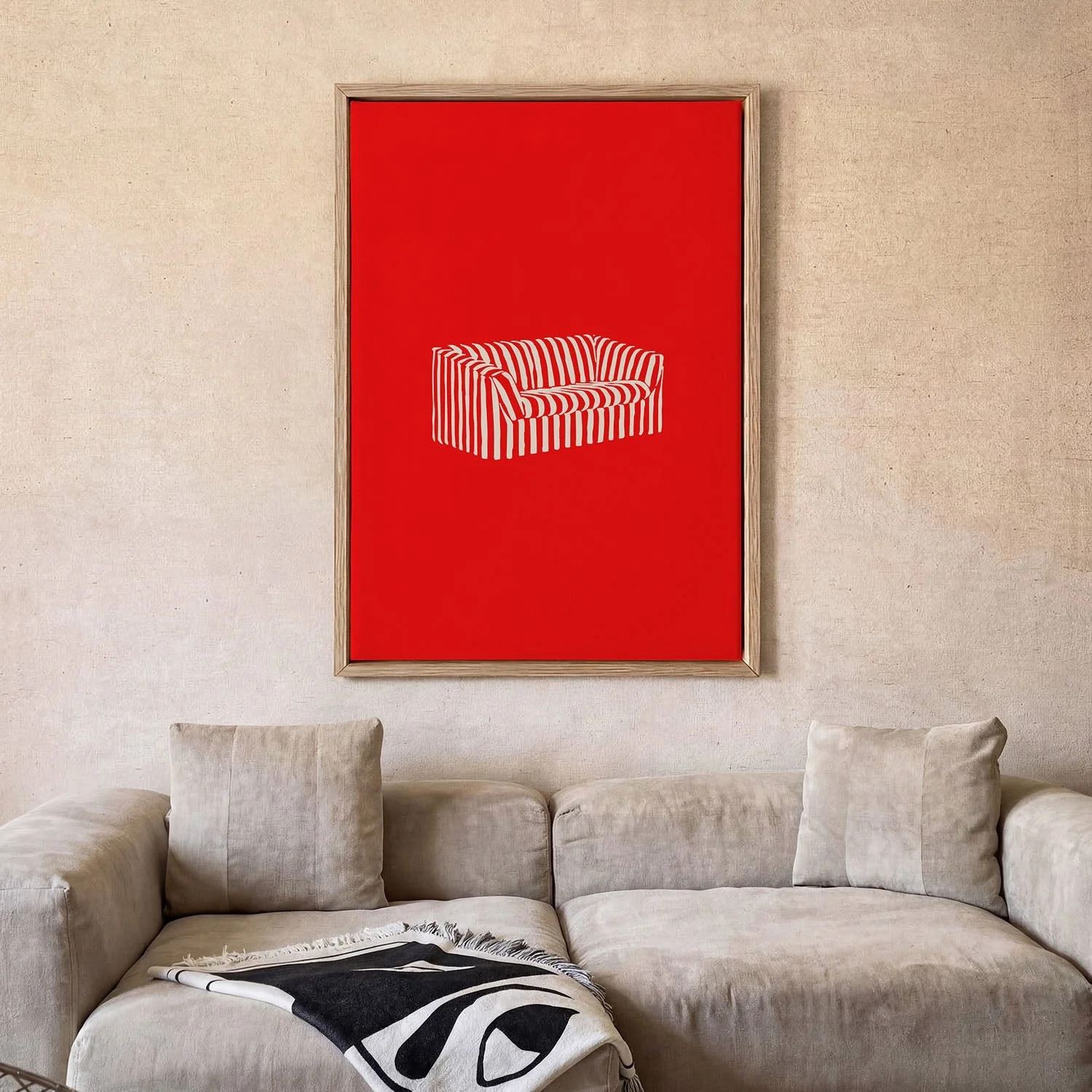 Red Striped Sofa by Greywork.Studio - Image 2