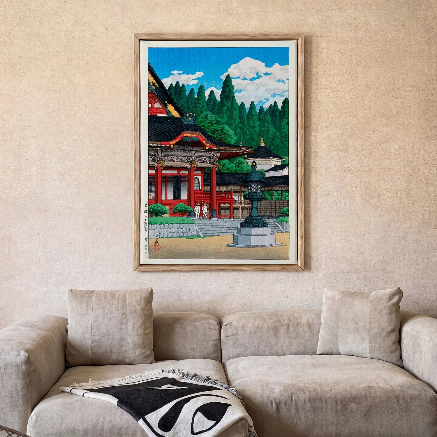 Red Temple by Hasui - Image 2