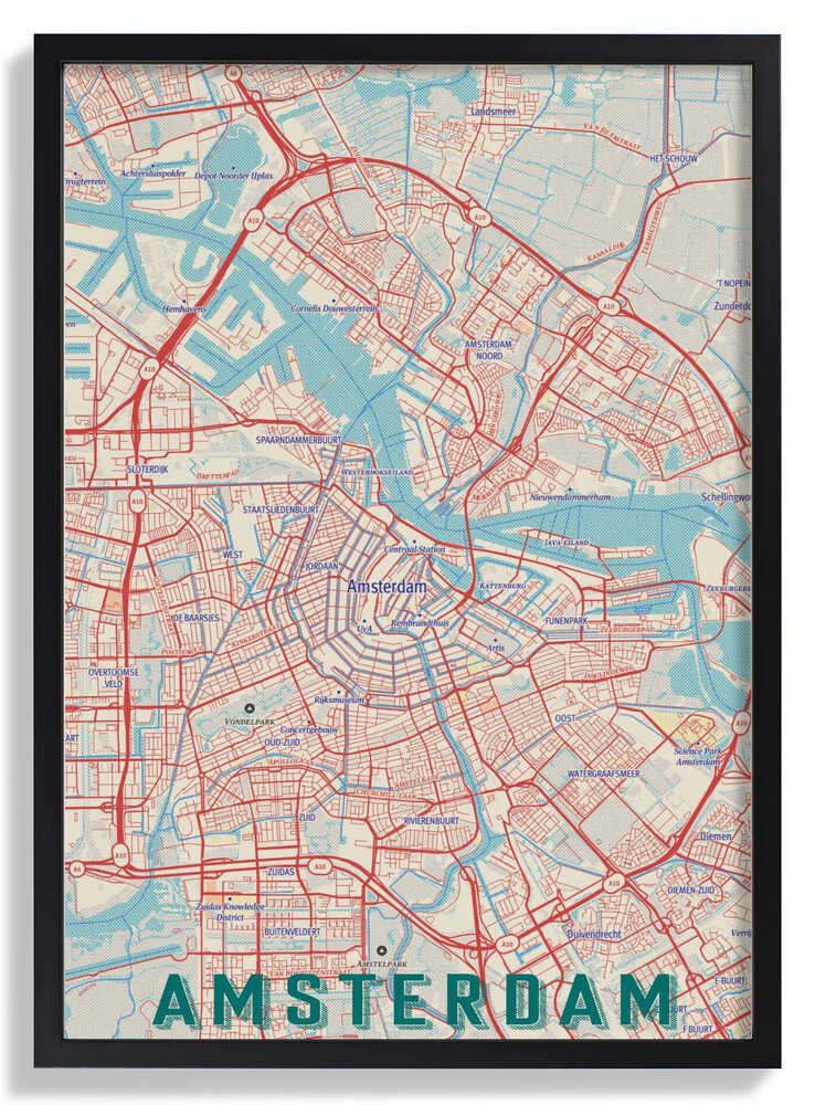 Retro Map Amsterdam by jay stanley - Image 6