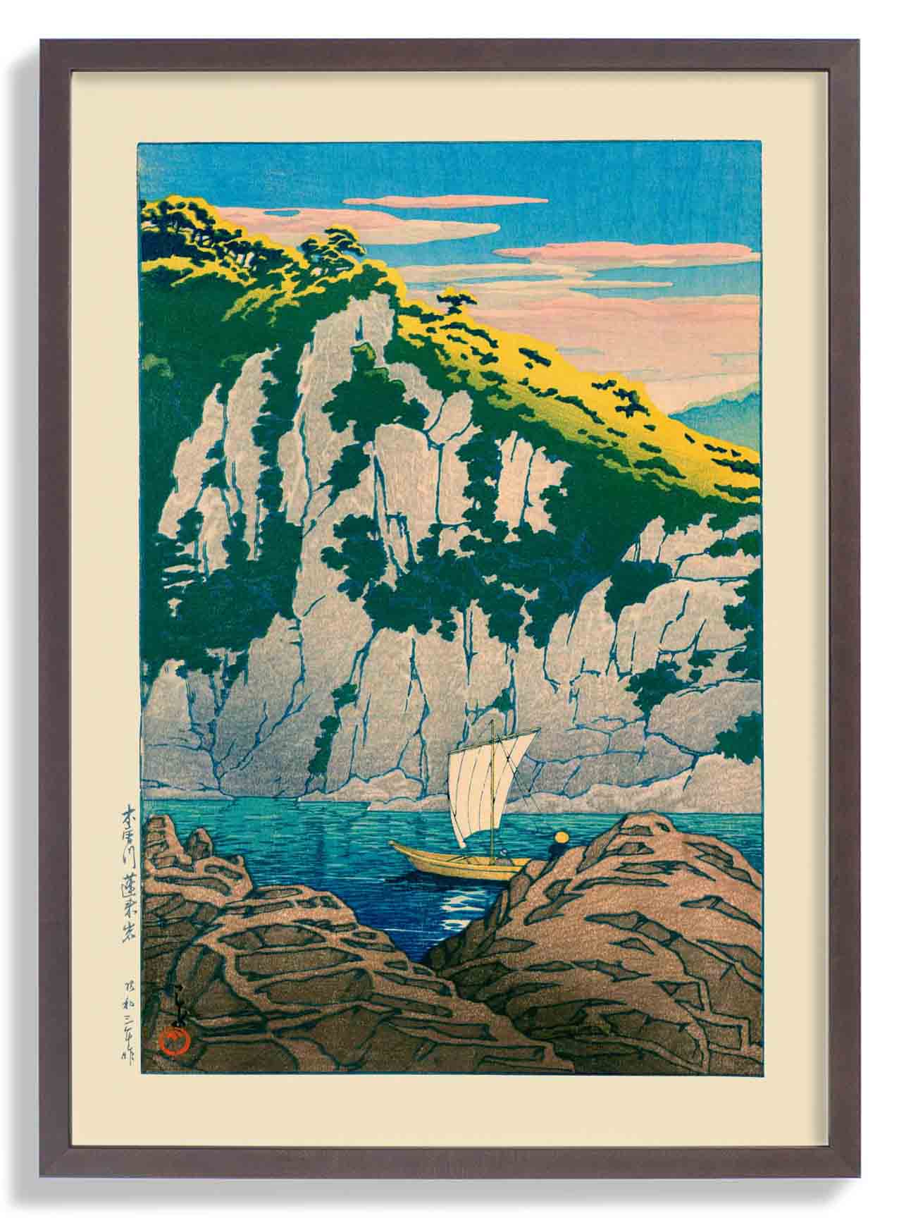 Rocks on The Kiso River by Hasui - Image 6