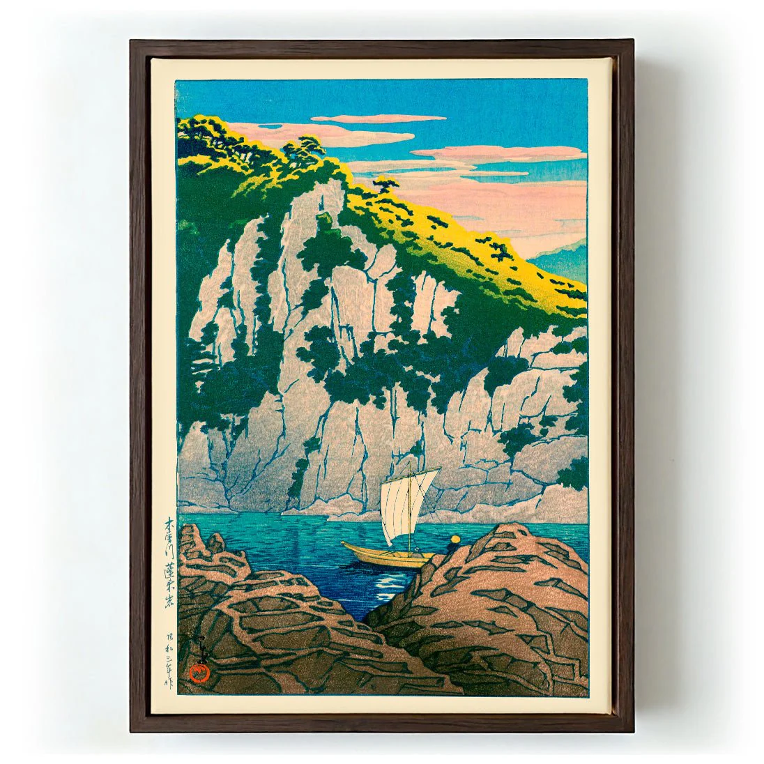 Rocks on The Kiso River by Hasui - Image 5