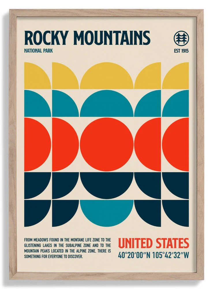 Rocky Mountains National Park Travel Poster by Retrodrome