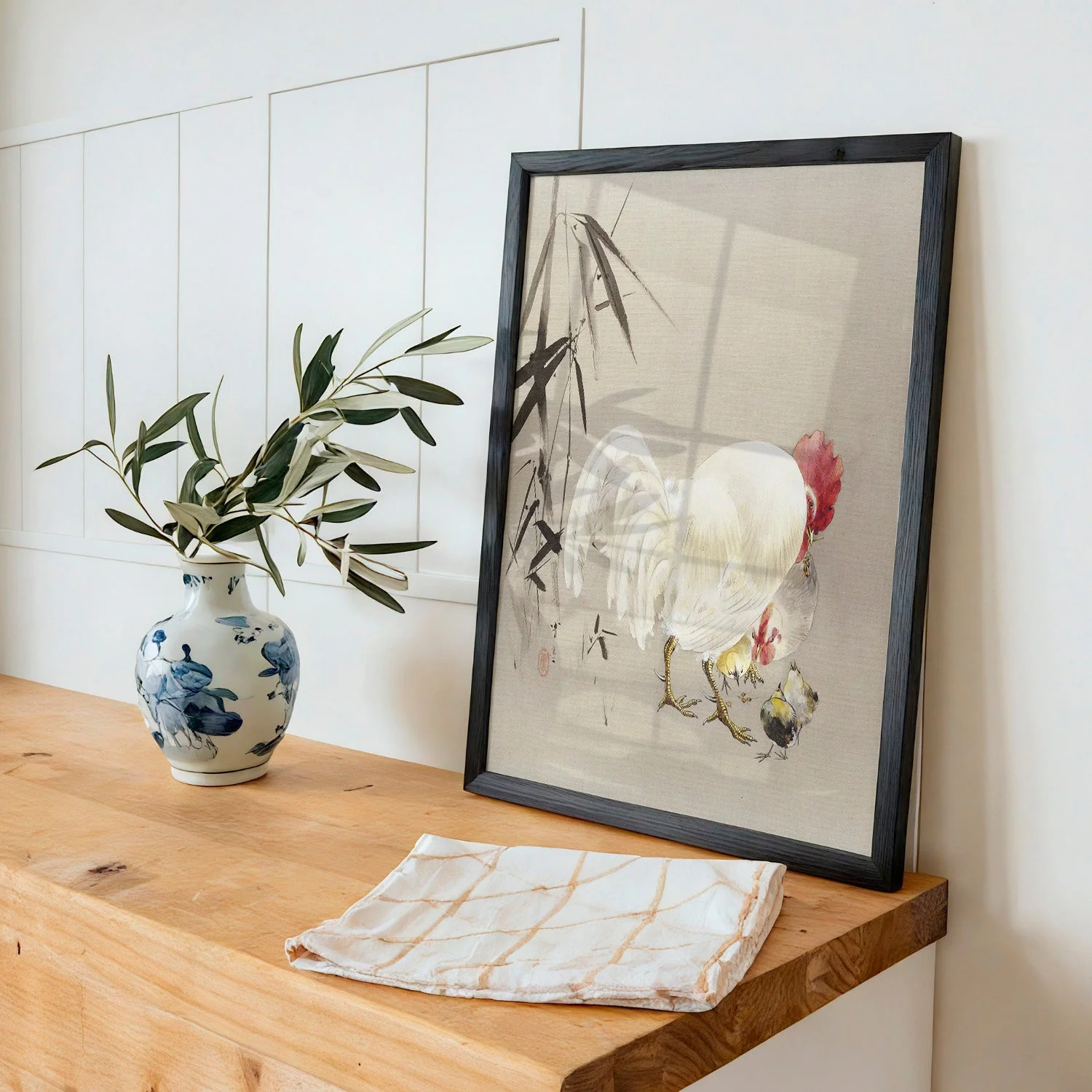 Rooster and Hen with Chicks by Watanabe Seitei - Image 3