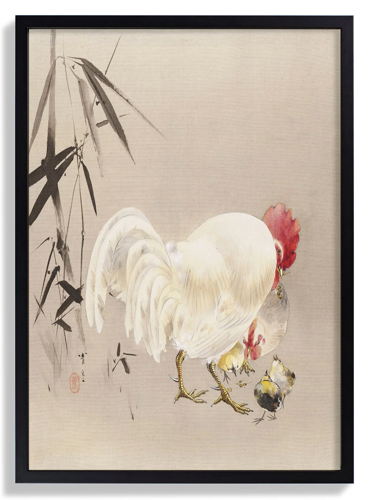 Rooster and Hen with Chicks by Watanabe Seitei - Image 7