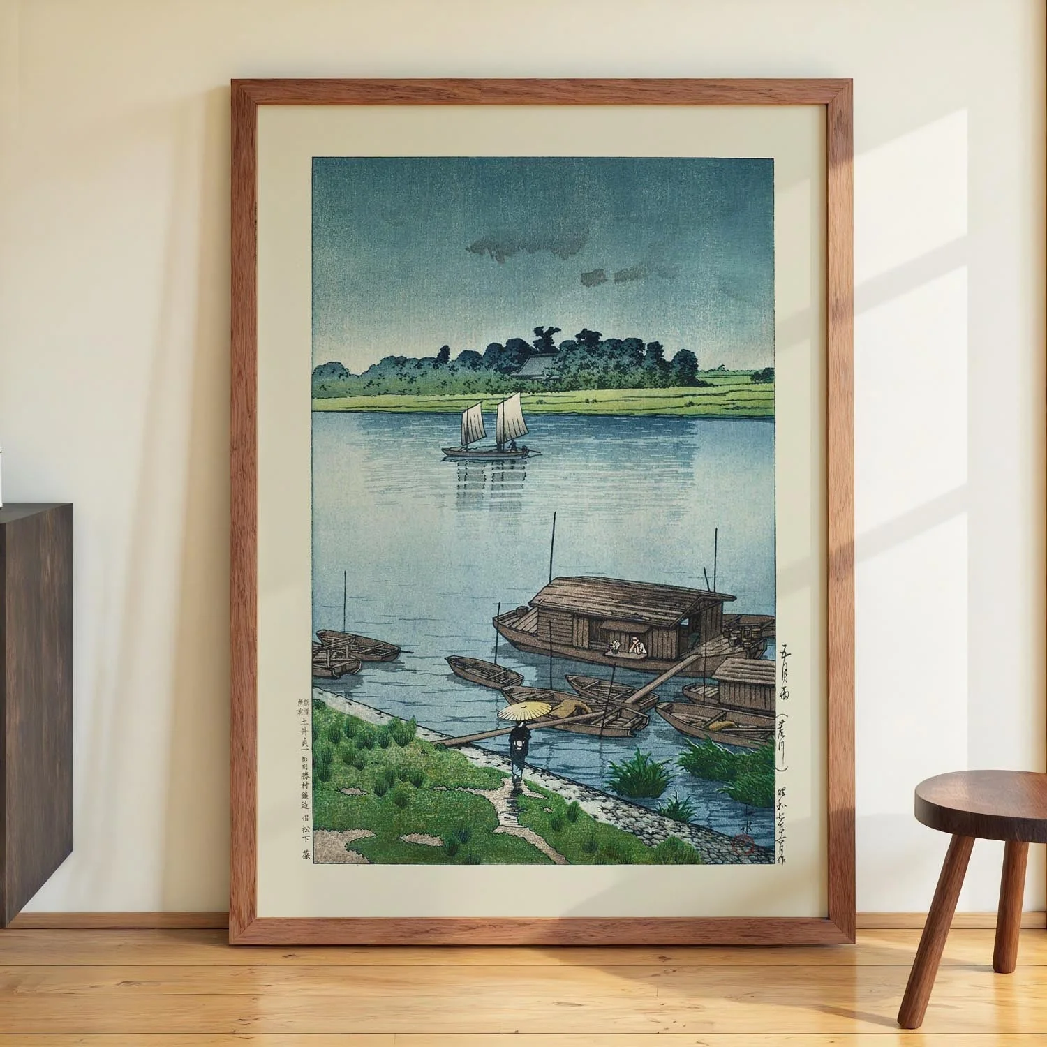 Samidare Arakawa Early summer rain at Arakawa 1940 by Hiroshi Yoshida - Image 3