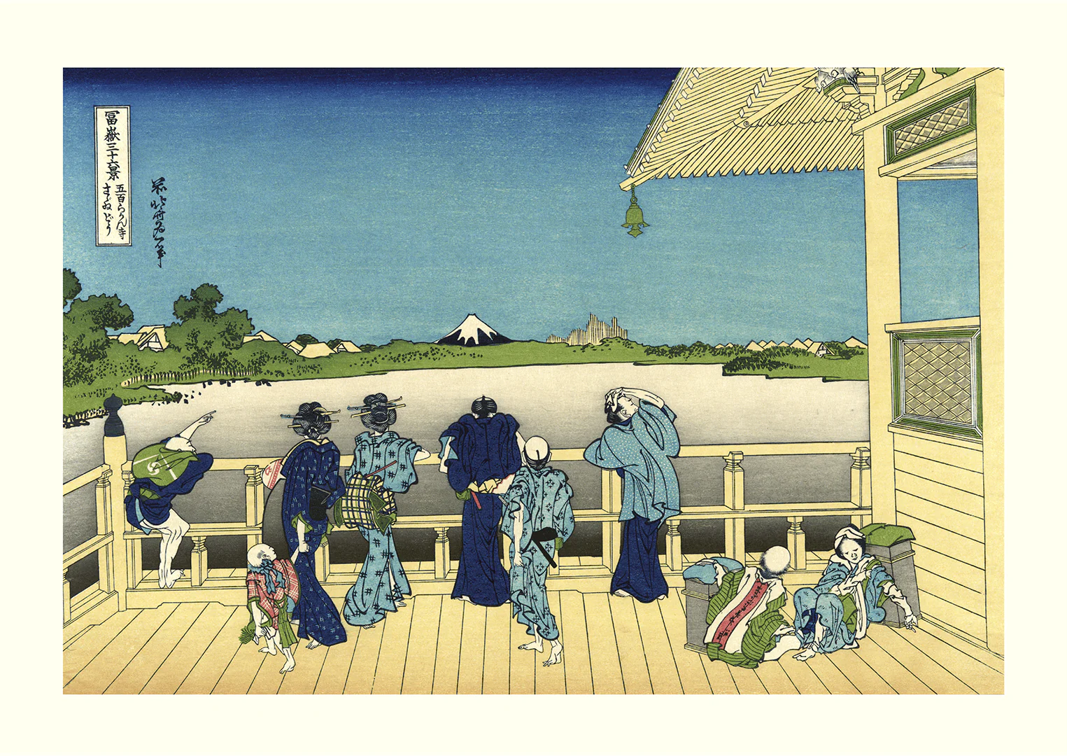 Sazai Hall Temple of Five Hundred Rankan by Katsushika Hokusai - Image 8