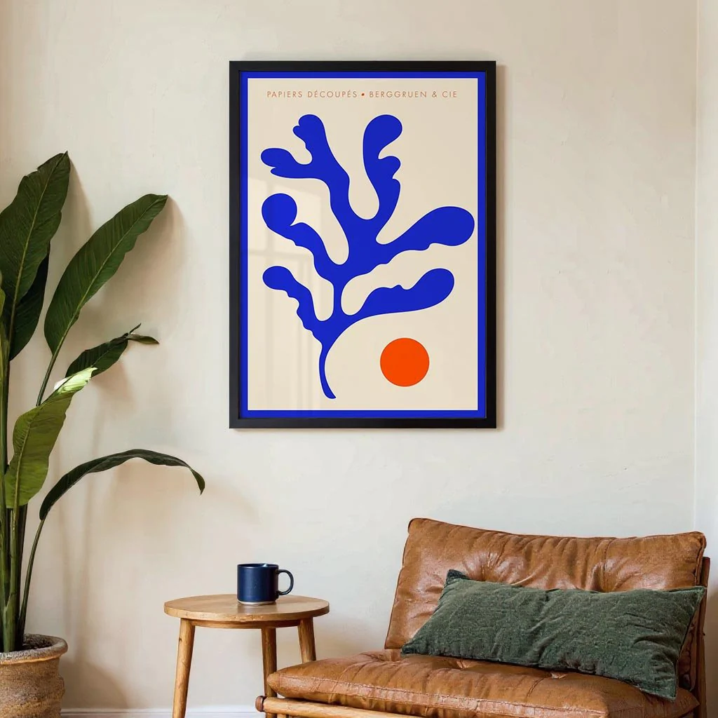 Seaweed Blue Orange Papiers Découpés Art Exhibition - Image 3
