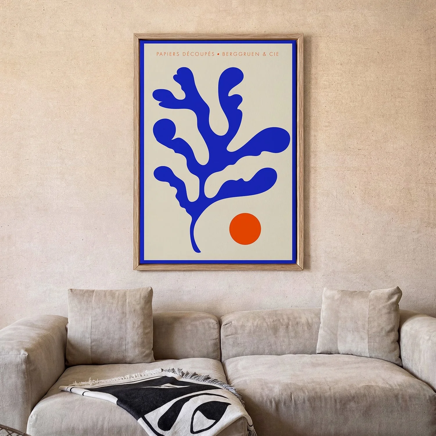 Seaweed Blue Orange Papiers Découpés Art Exhibition - Image 2