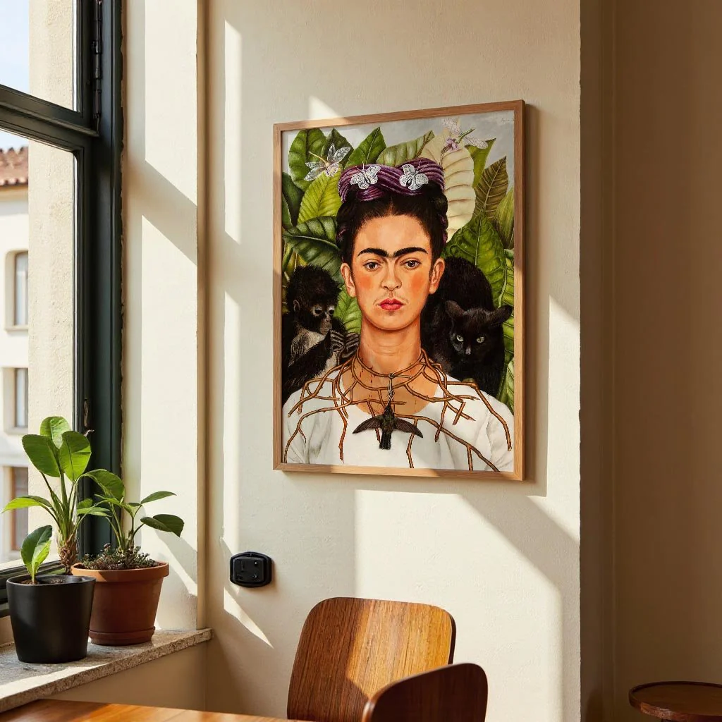 Self Portrait with Thorn Necklace and Hummingbird by Frida Kahlo - Image 2