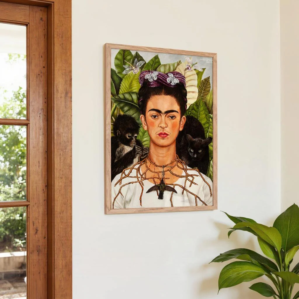 Self Portrait with Thorn Necklace and Hummingbird by Frida Kahlo - Image 4