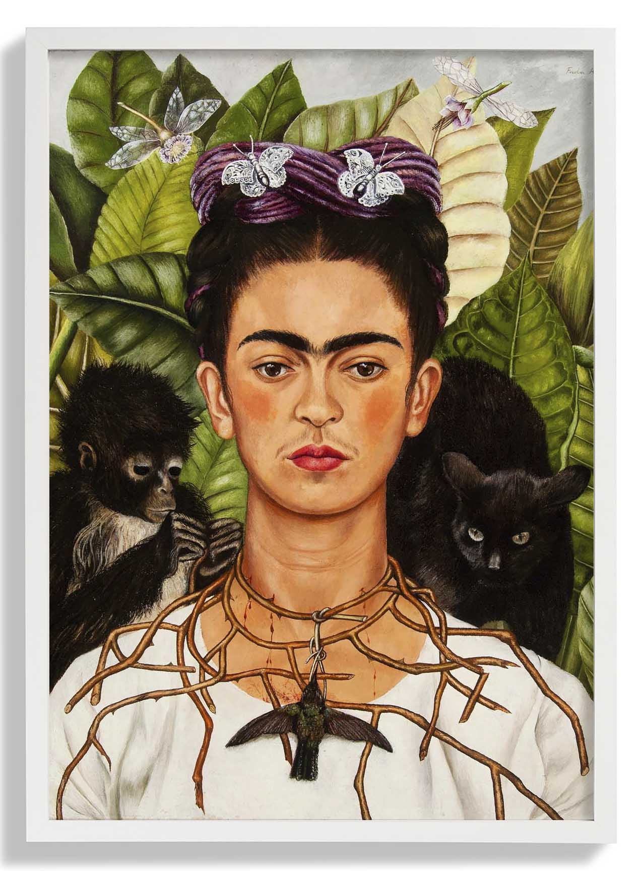 Self Portrait with Thorn Necklace and Hummingbird by Frida Kahlo - Image 5