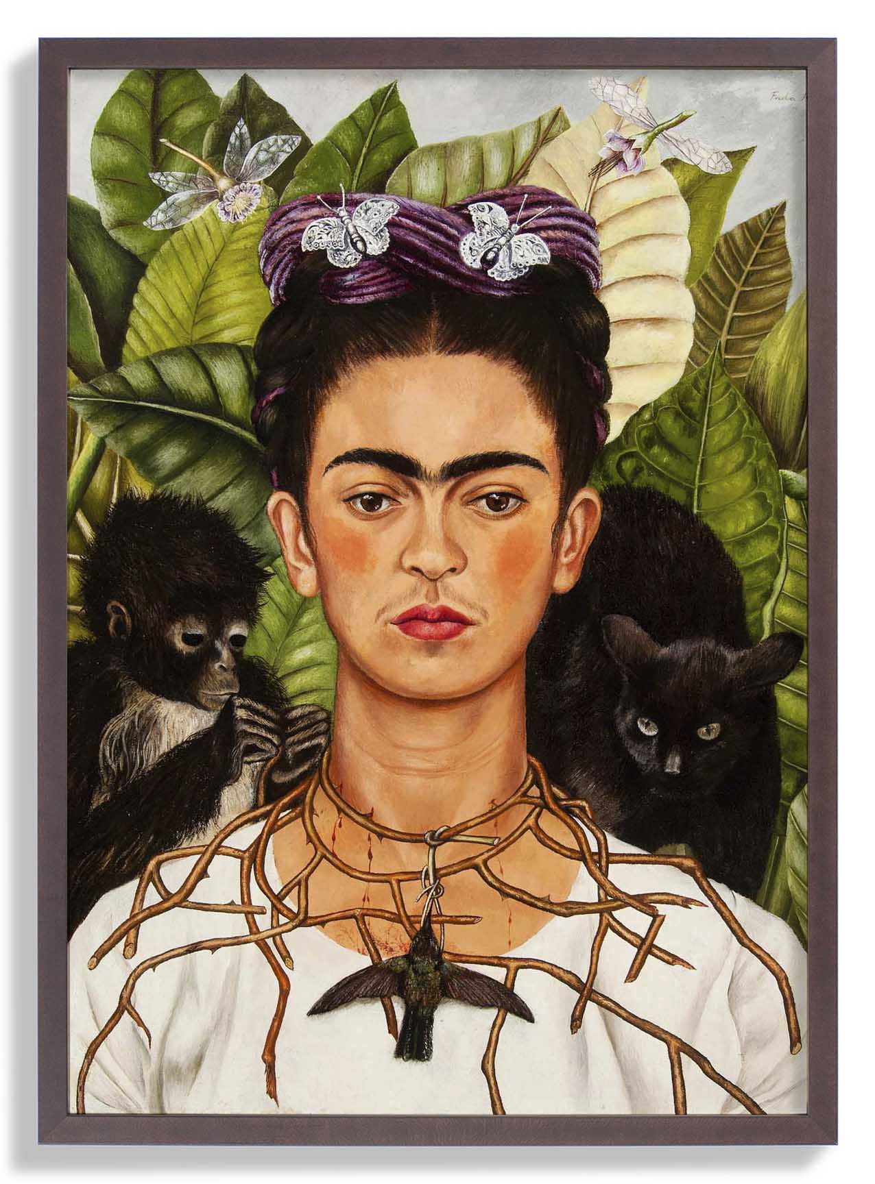 Self Portrait with Thorn Necklace and Hummingbird by Frida Kahlo - Image 7