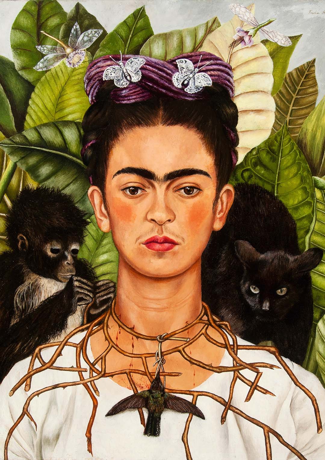 Self Portrait with Thorn Necklace and Hummingbird by Frida Kahlo - Image 8