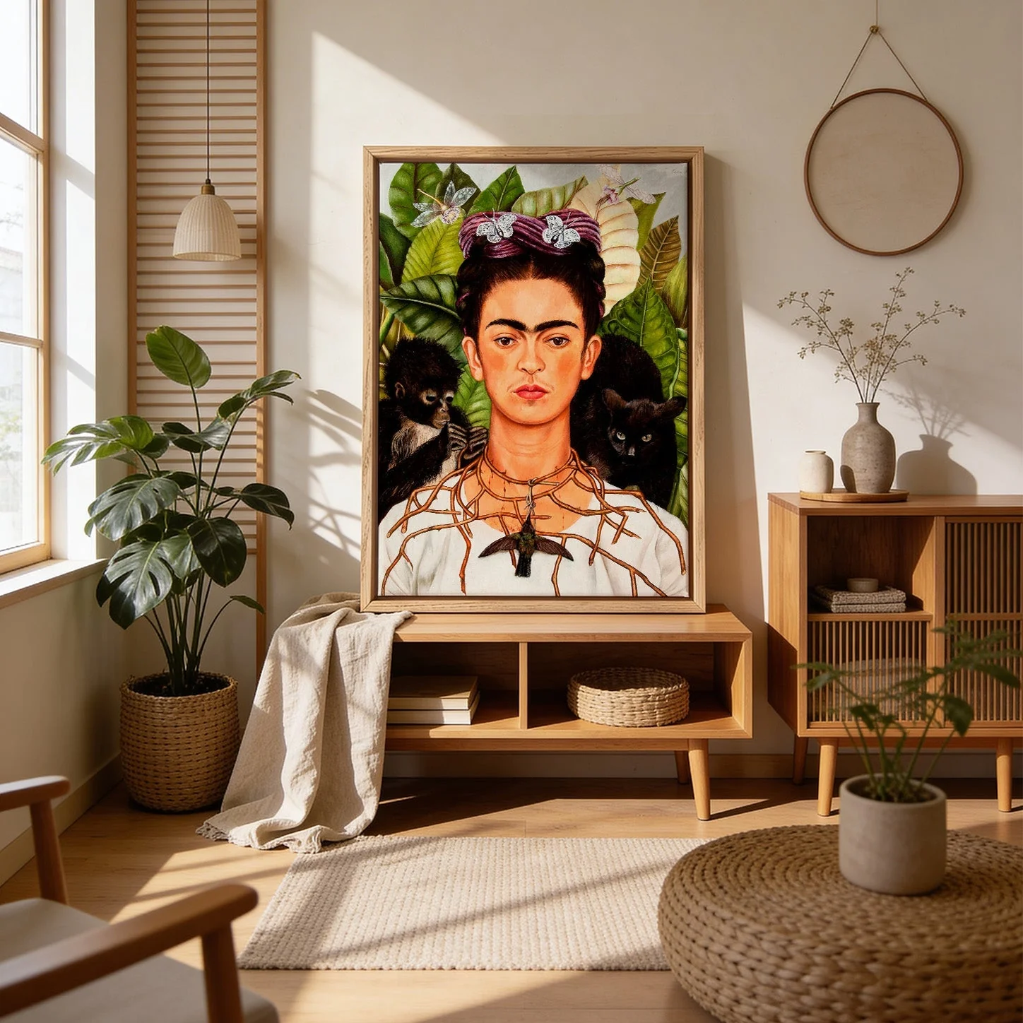 Self Portrait with Thorn Necklace and Hummingbird by Frida Kahlo - Image 4