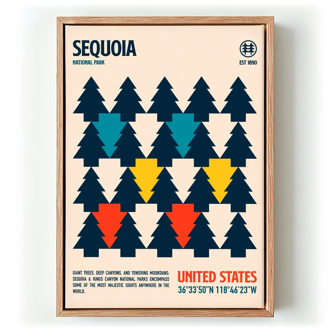 Sequoia National Park Travel Poster by Retrodrome