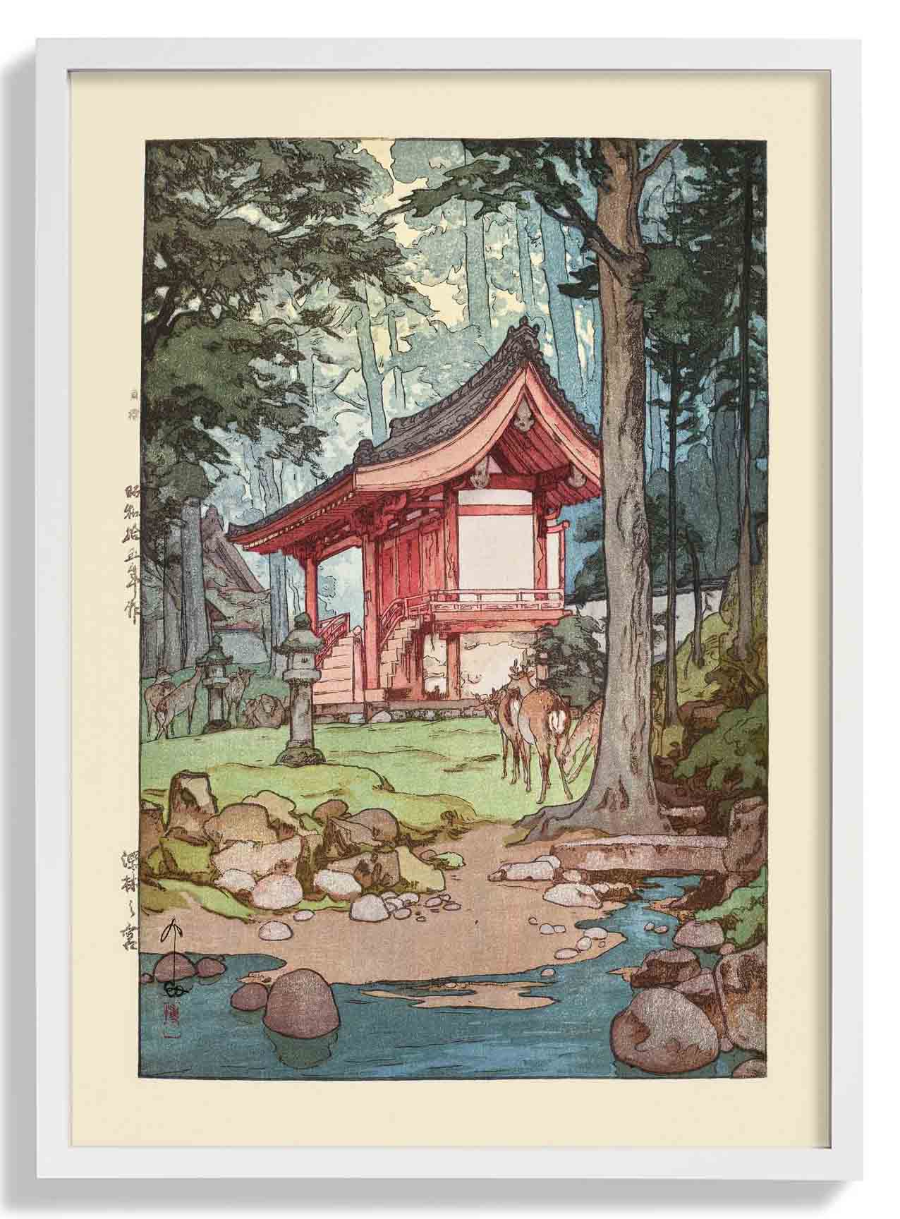 Shinrin no miya A shrine in the deep woods 1940 by Hiroshi Yoshida - Image 5
