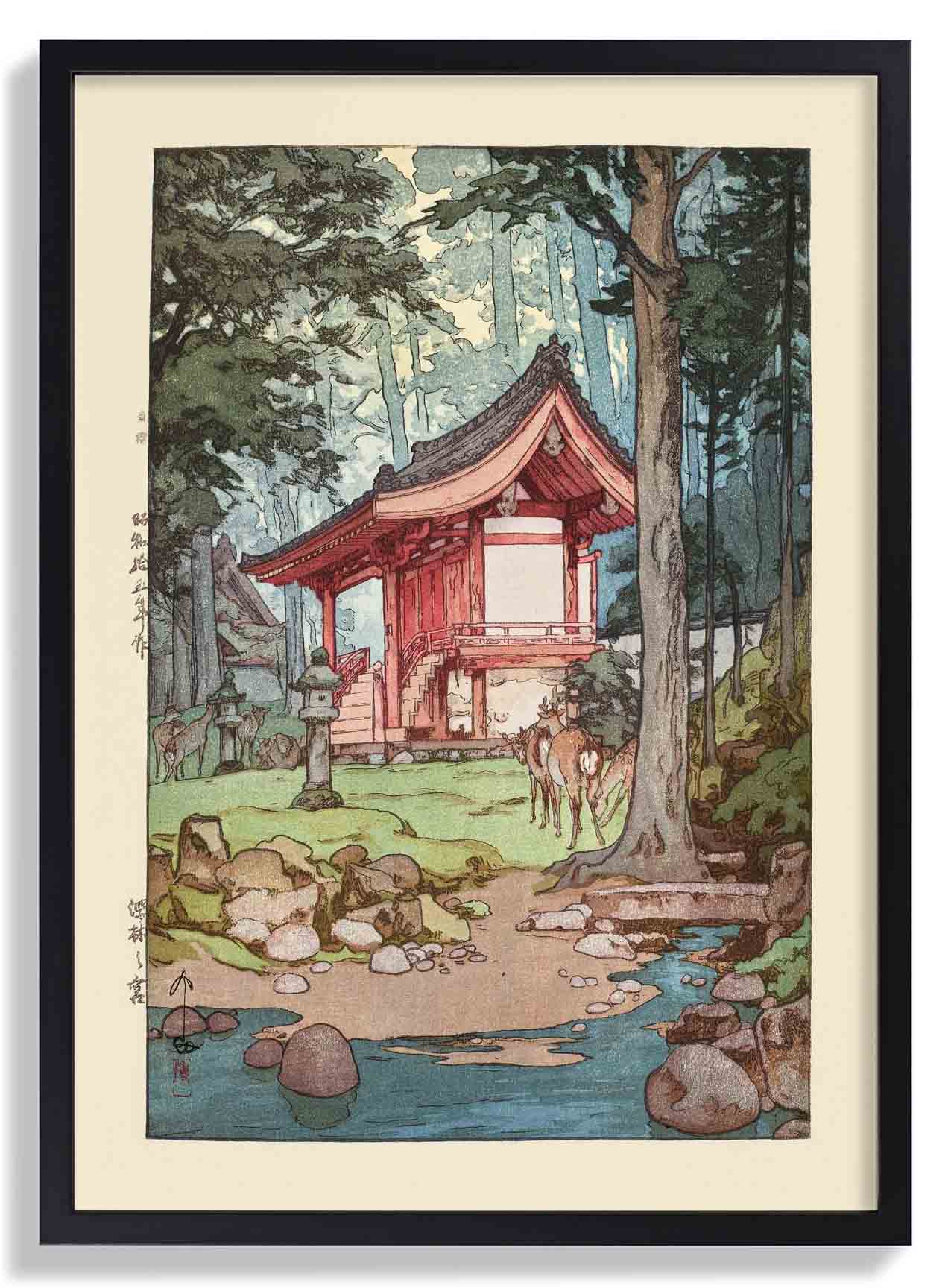 Shinrin no miya A shrine in the deep woods 1940 by Hiroshi Yoshida - Image 7