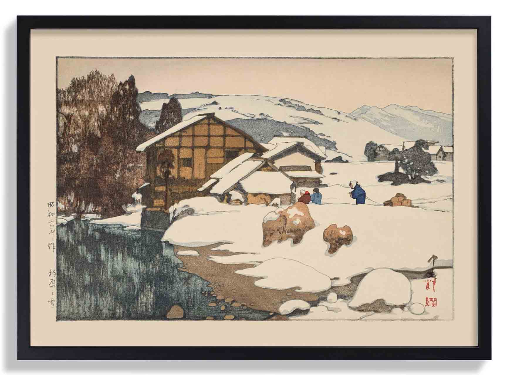 Snow at Kashiwabara by Hiroshi Yoshida - Image 7