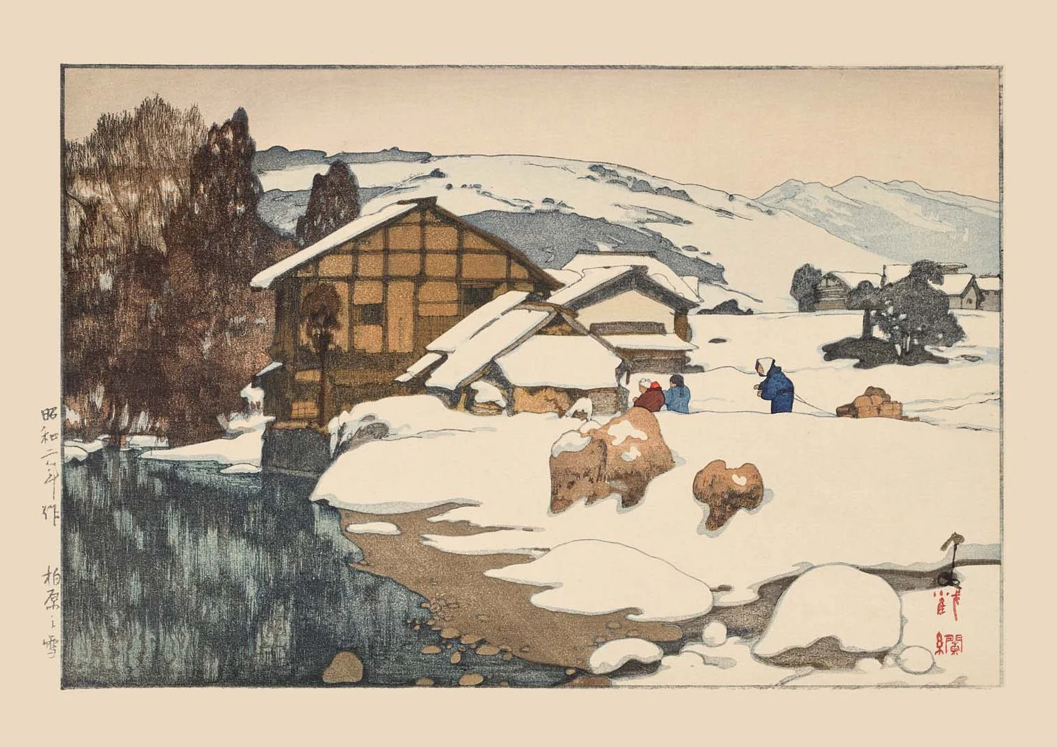 Snow at Kashiwabara by Hiroshi Yoshida - Image 8