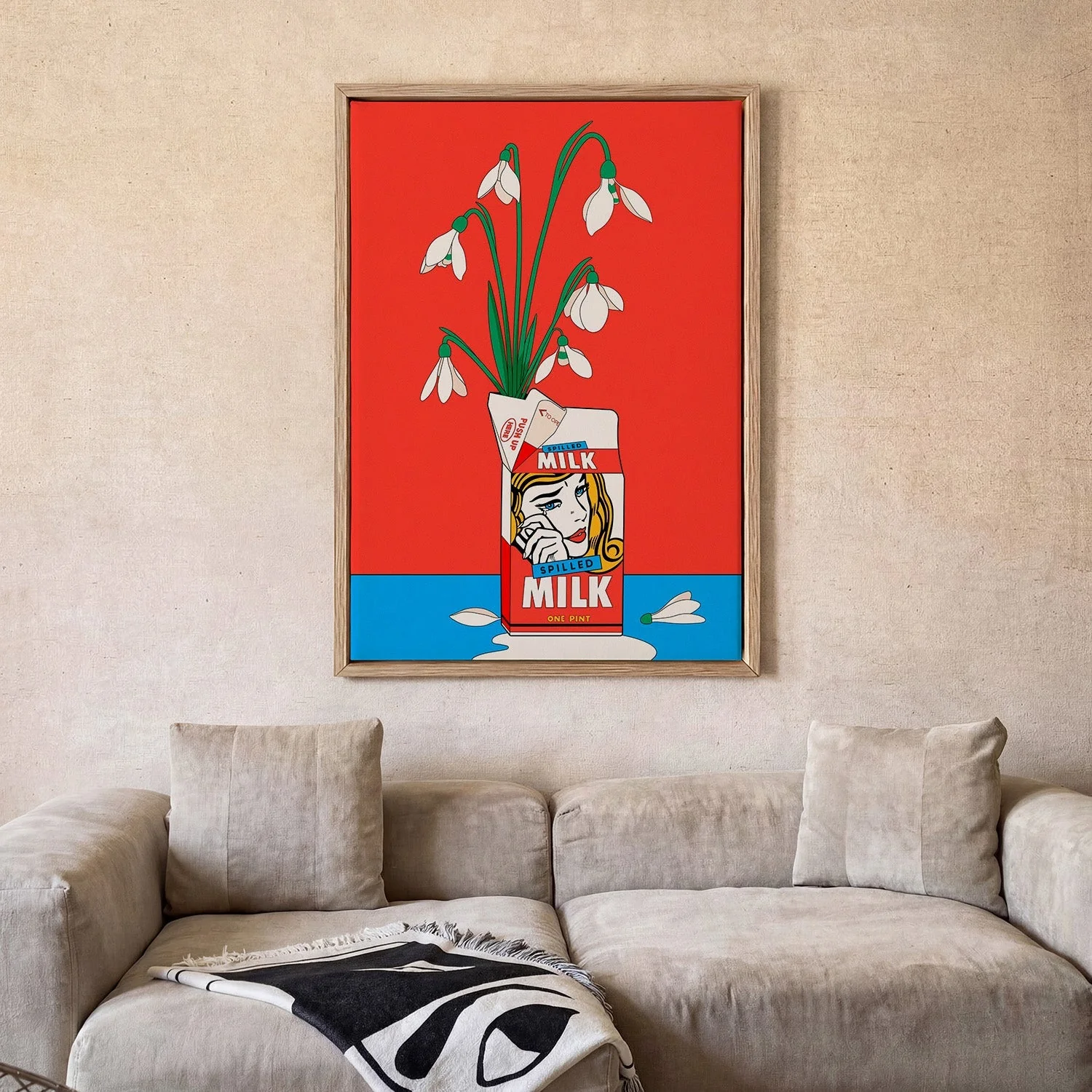 Snowdrops in Spilled Milk Carton Retro Illustration by Retrodrome - Image 2