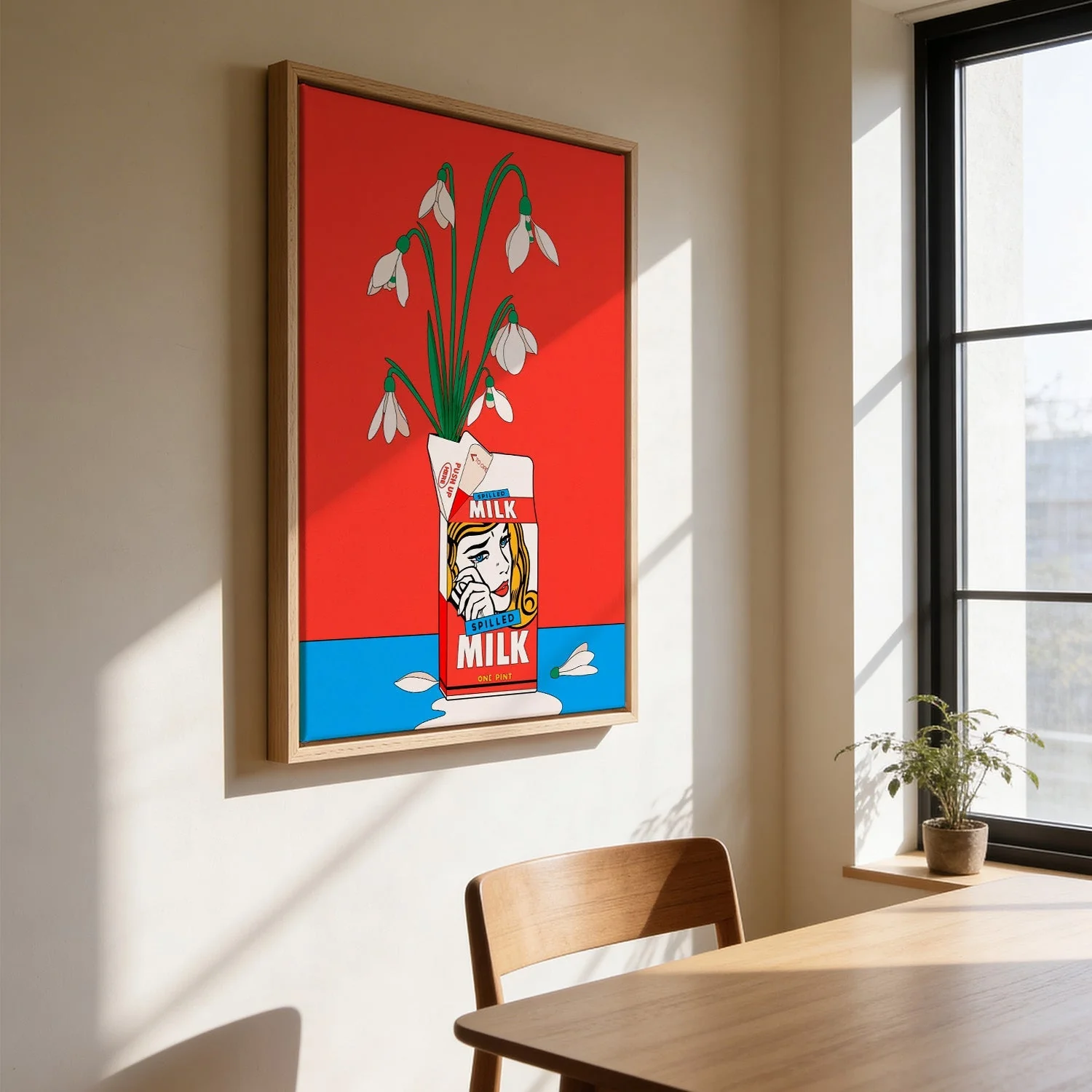 Snowdrops in Spilled Milk Carton Retro Illustration by Retrodrome - Image 3